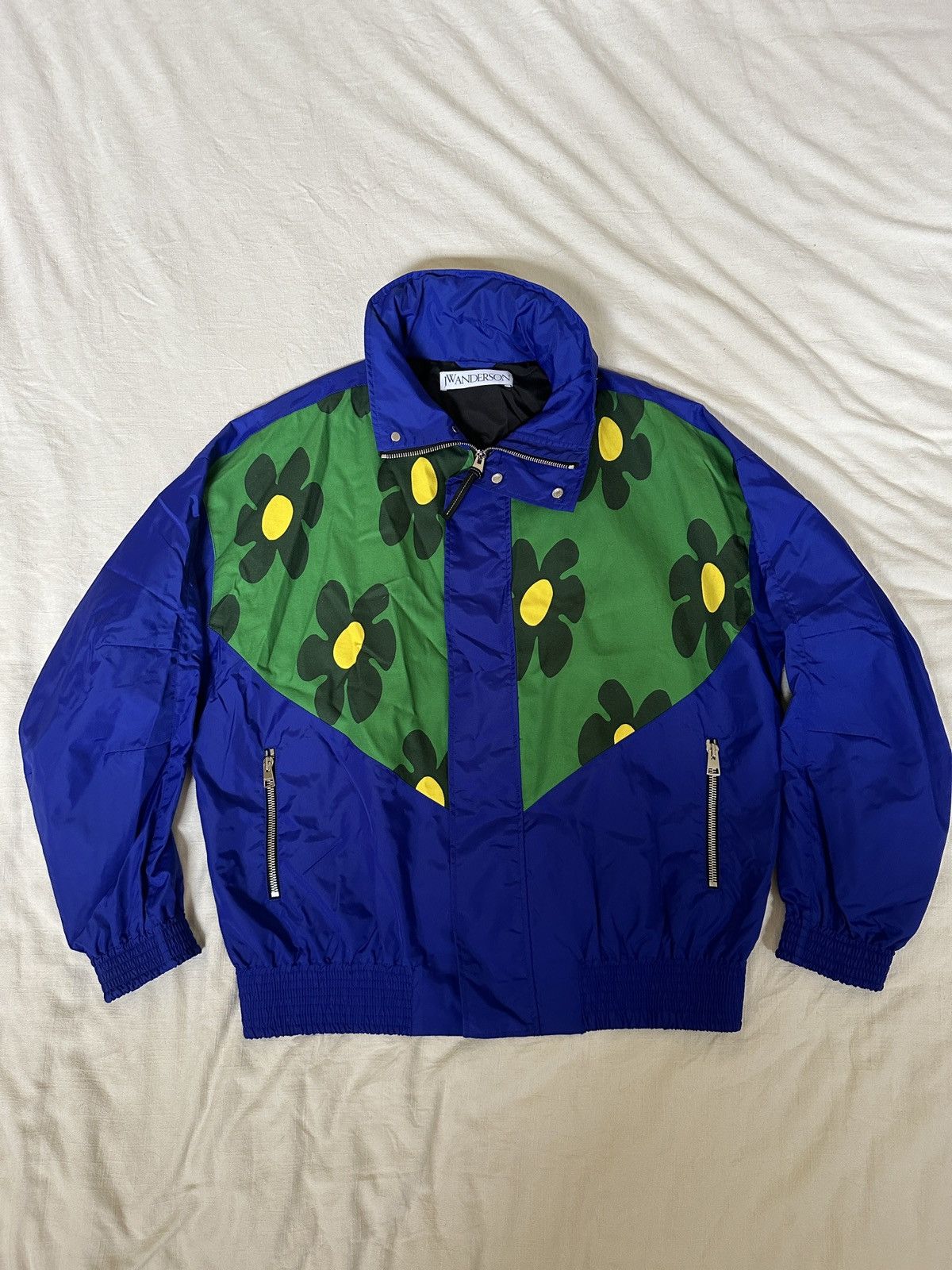 J.W.Anderson JW Anderson Blue & Green Flower Insert Track Jacket 