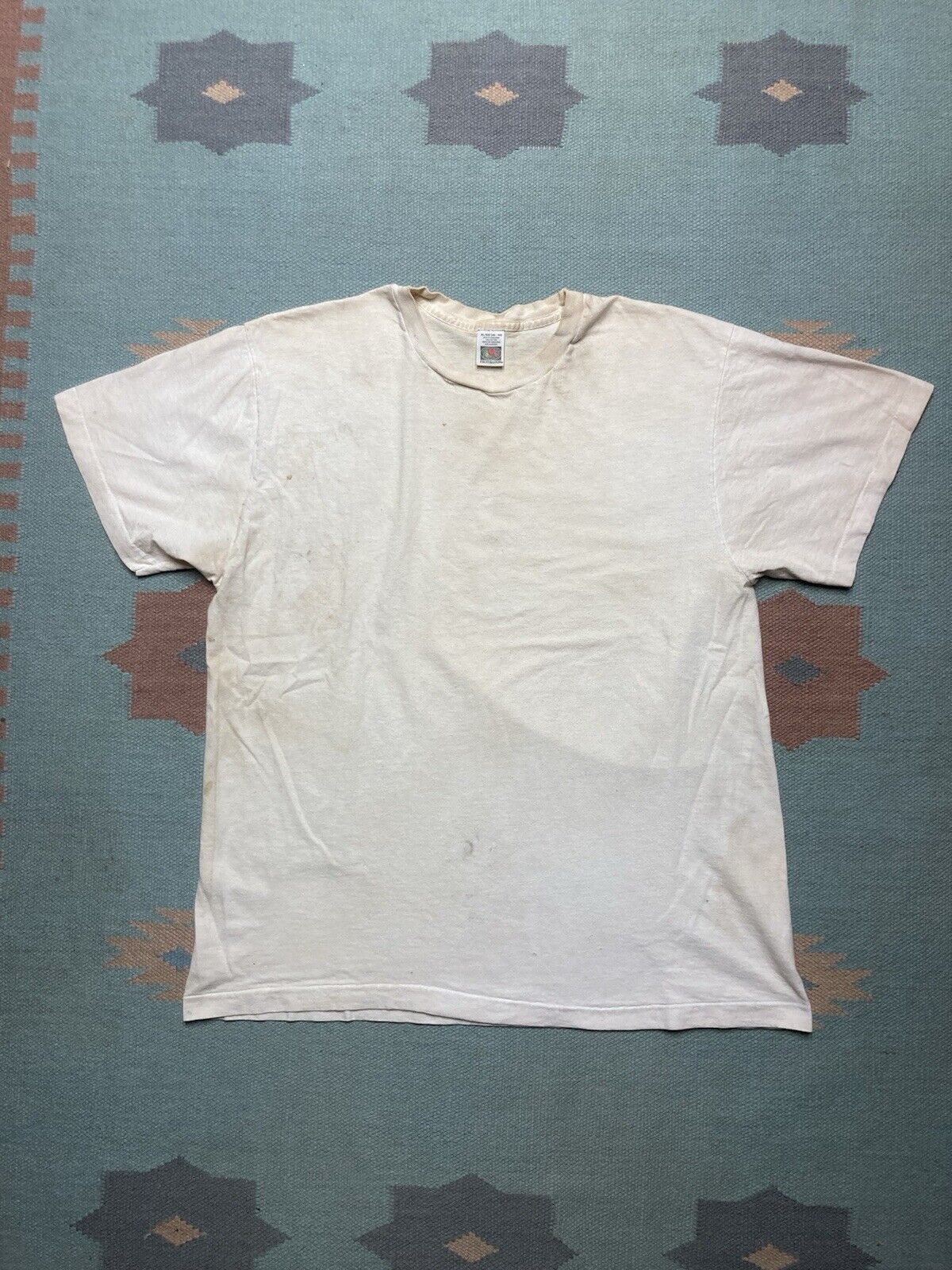 Fruit Of The Loom × Vintage Vtg blank white t shirt stained grunge fruit of the loom XL Size US XL / EU 56 / 4 - 1 Thumbnail