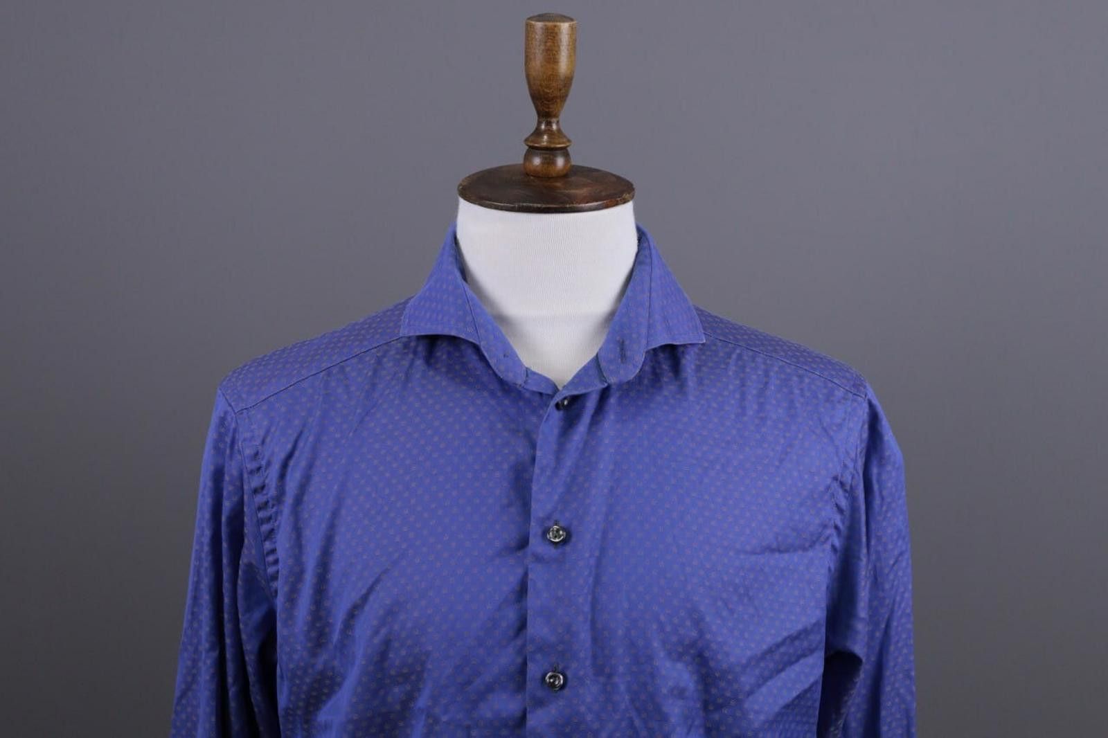 Eton Eton Slim Blue Floral Long Sleeve Button Down Shirt Size 44 Size US M / EU 48-50 / 2 - 2 Thumbnail