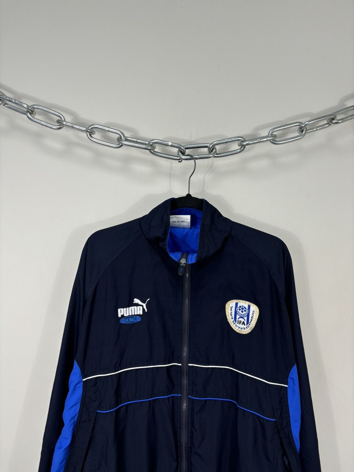 Puma Vintage Puma King IFA Football Rare Navy Nylon Track Jacket Size US XXL / EU 58 / 5 - 4 Thumbnail