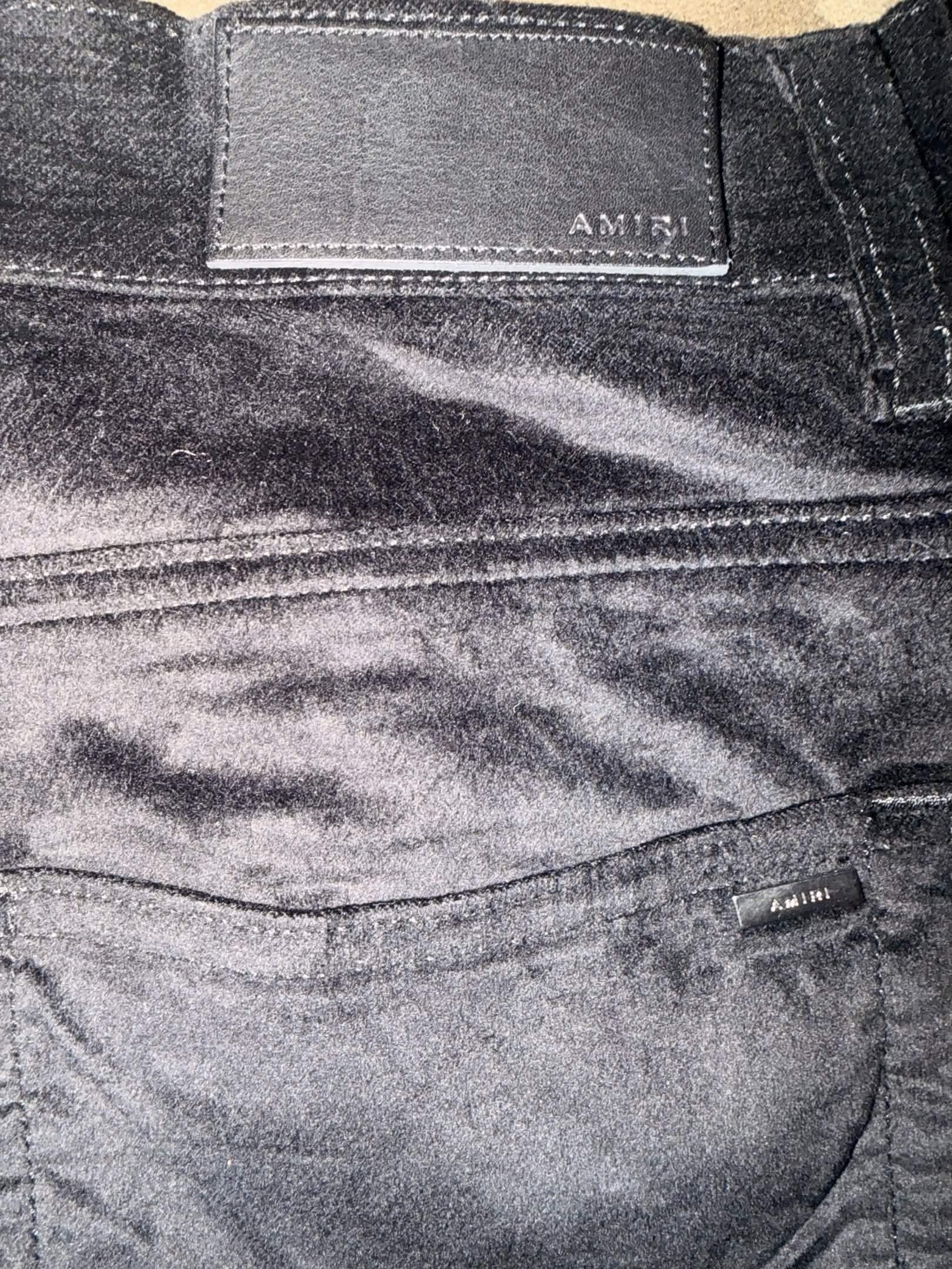 Amiri Black Velvet Skinny Stack Jeans Size US 34 / EU 50 - 6 Thumbnail
