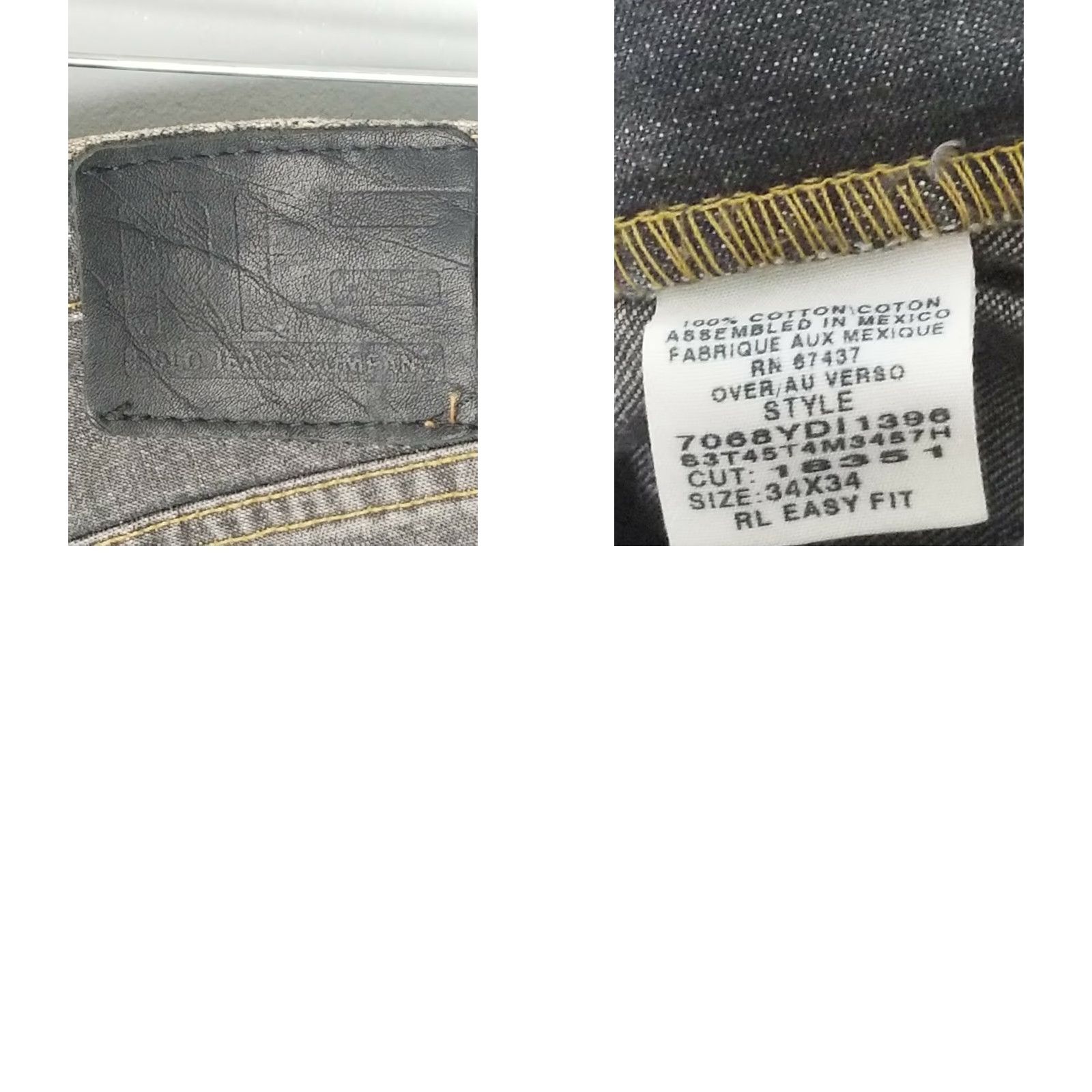 Polo Ralph Lauren Vintage 90s Men's Polo Ralph Lauren Grey Denim Jeans 34x34 Deadstock Easy Fit New York Size US S / EU 44-46 / 1 - 8 Thumbnail