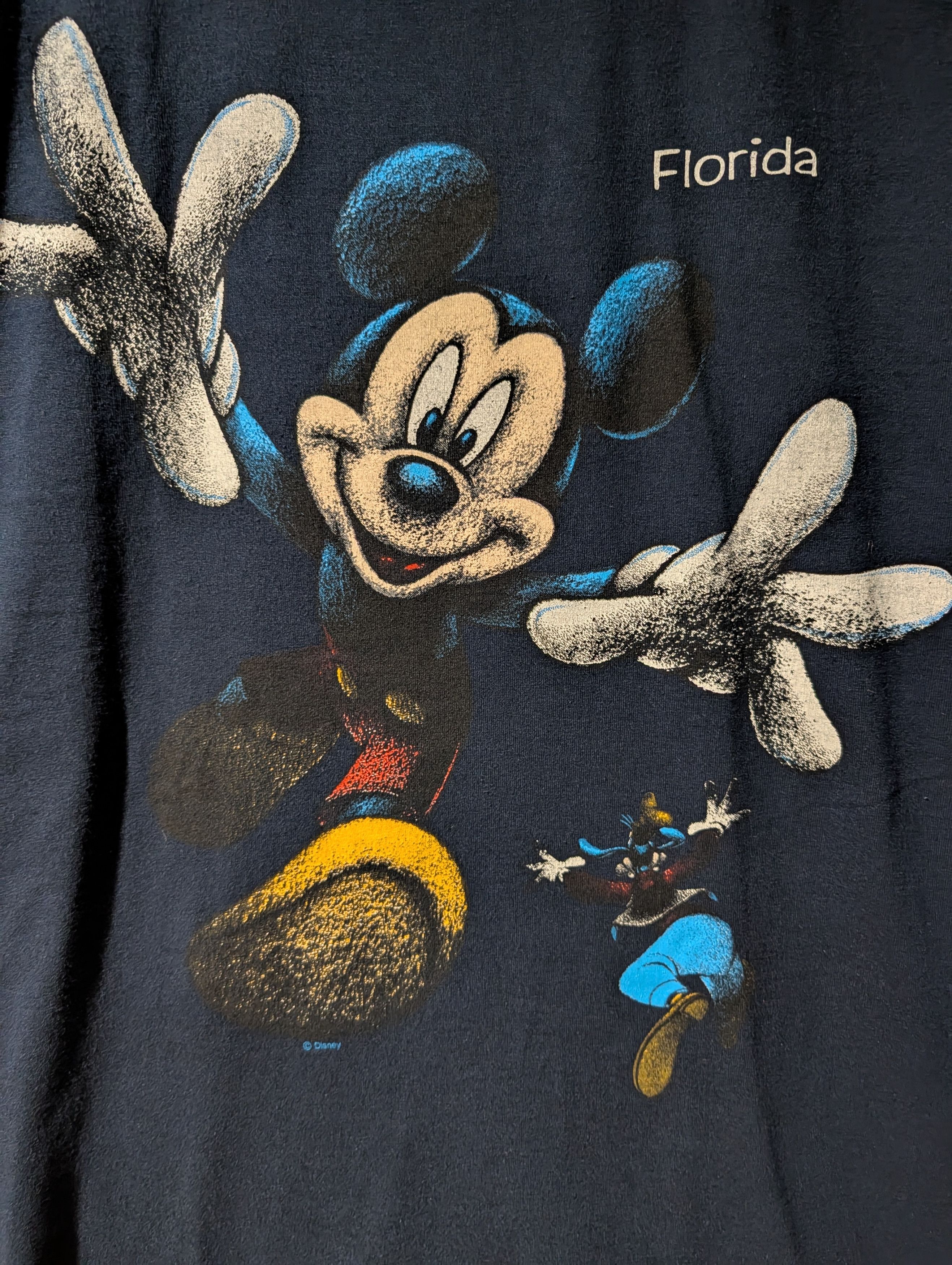 Disney vtg 90s WALT DISNEY MICKEY MOUSE GOOFY 2-SIDED T-Shirt LARGE Size US L / EU 52-54 / 3 - 2 Thumbnail