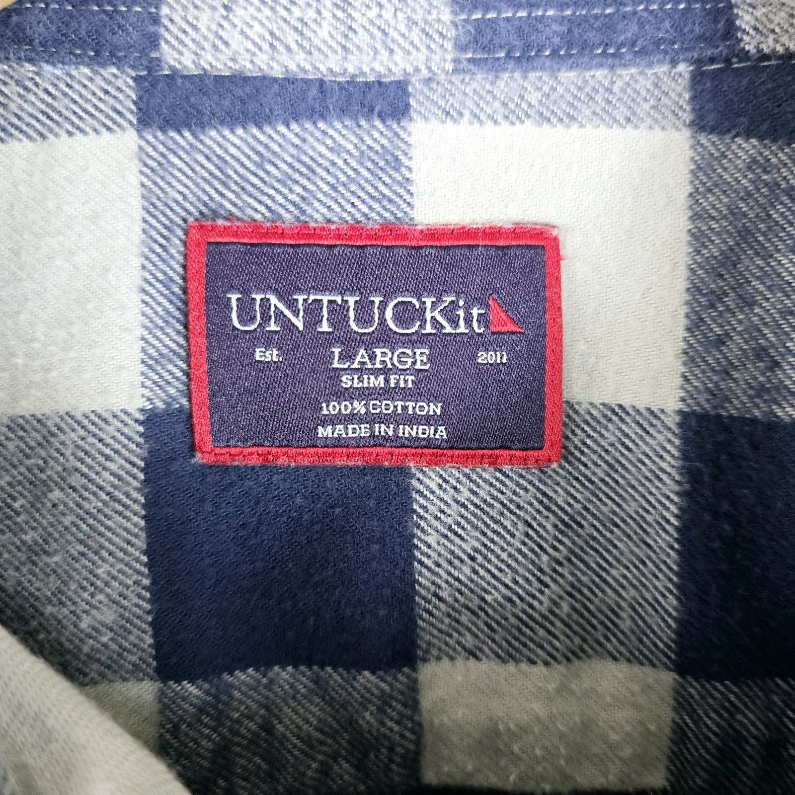 UNTUCKit UNTUCKit Shirt Large Blue Slim Fit Men’s Plaid Flannel Size US L / EU 52-54 / 3 - 4 Thumbnail