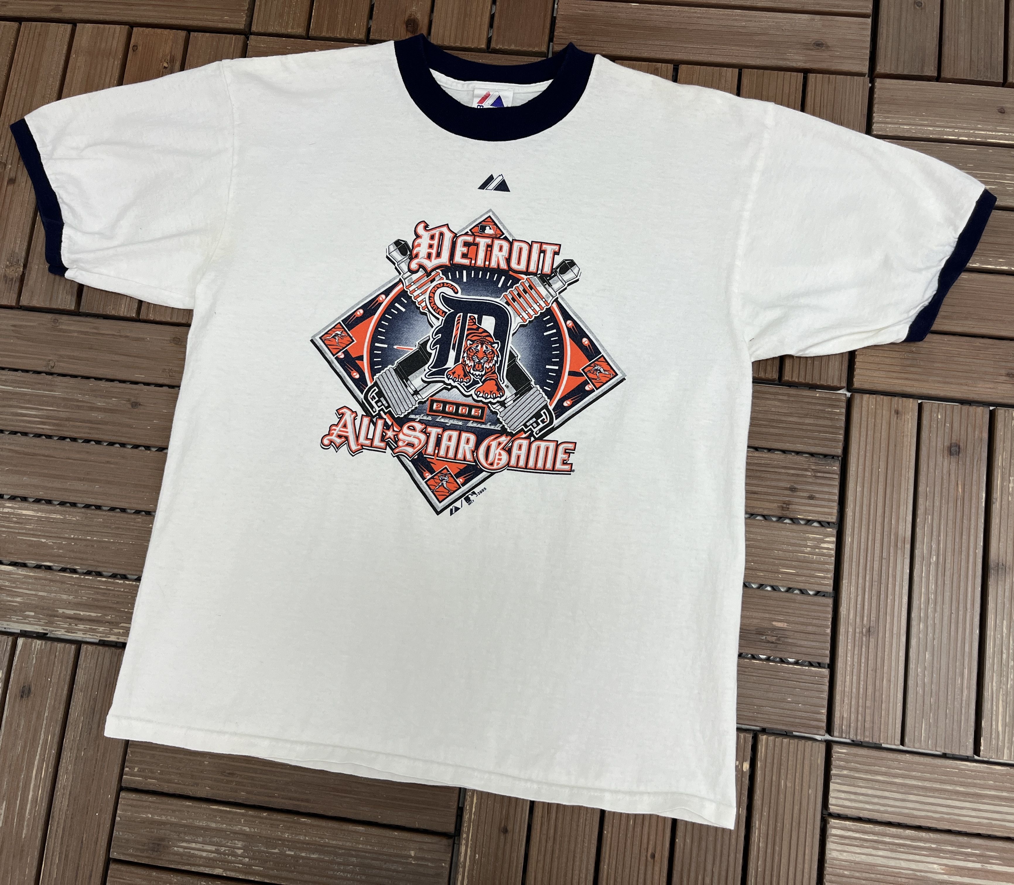 Vintage Detroit Tigers 2005 All-Star Game Vintage White T-Shirt Tee Size US L / EU 52-54 / 3 - 4 Thumbnail