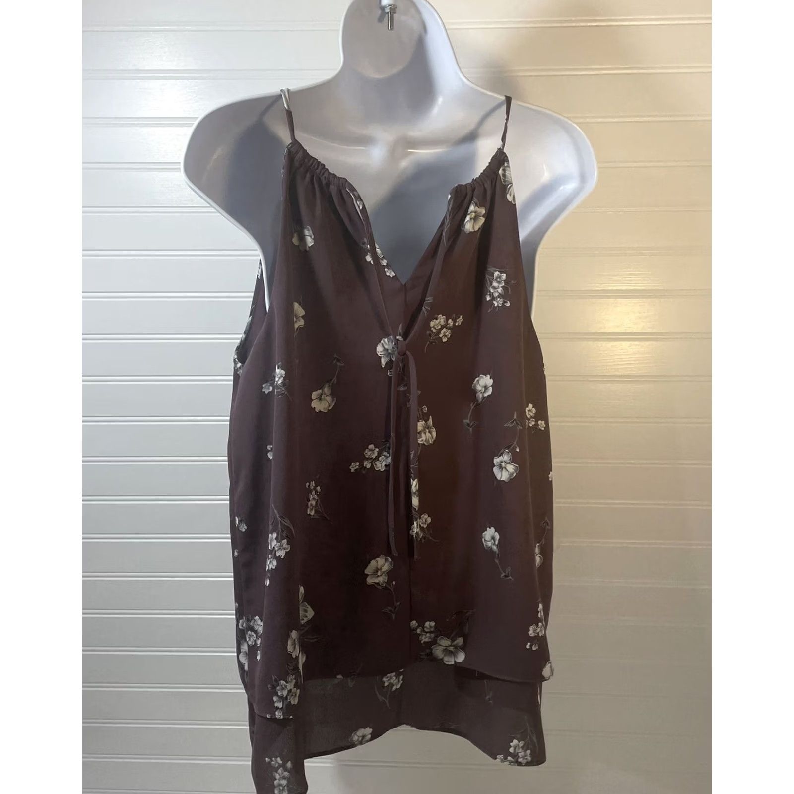 Vintage Alya Halter Top Blouse Women Small Purple Floral Tie Back USA Size S / US 4 / IT 40 - 2 Thumbnail