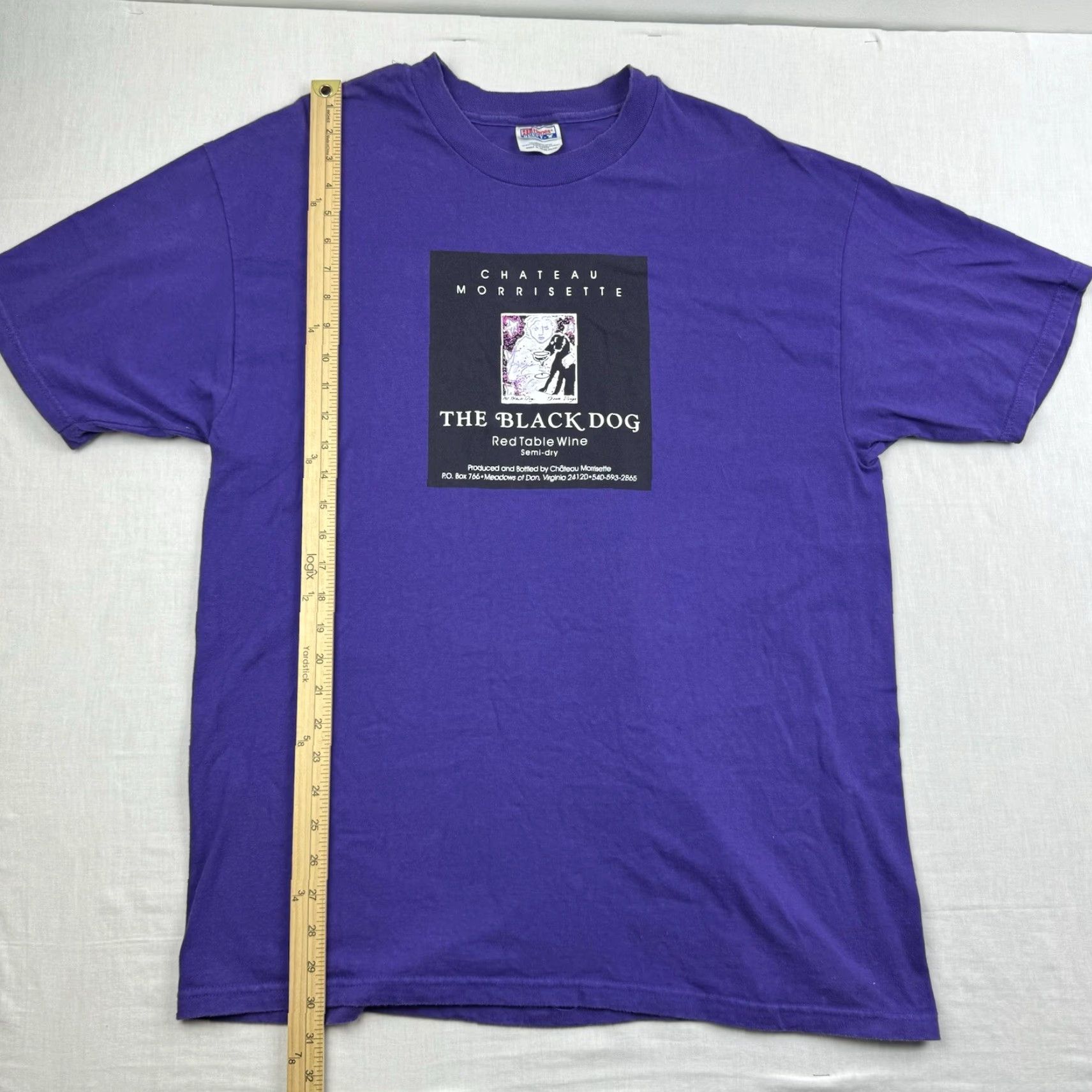 Hanes VINTAGE The Black Dog Red Wine Shirt Adult XL Purple 90s USA Hanes T-Shirt Mens Short Sleeve Crew Neck Size US XL / EU 56 / 4 - 4 Thumbnail