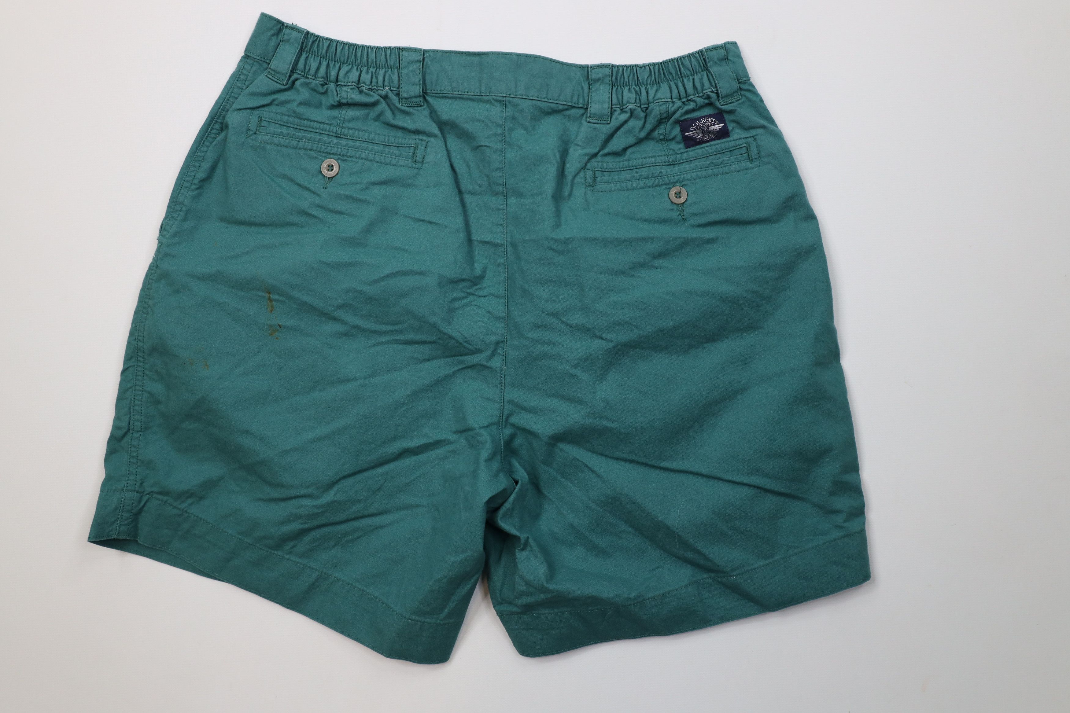 Vintage Vintage 90s Streetwear Pleated Above Knee Chino Shorts Green Size US 36 / EU 52 - 11 Thumbnail