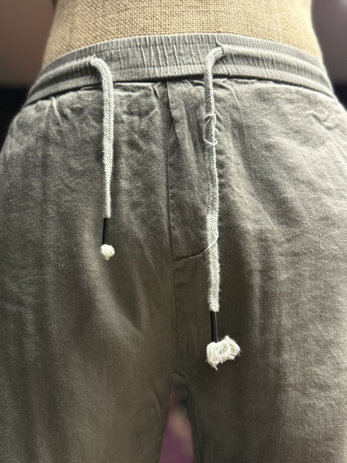 Other Washed Olive Linen-Blend Jogger Pants Size US 29 - 3 Thumbnail