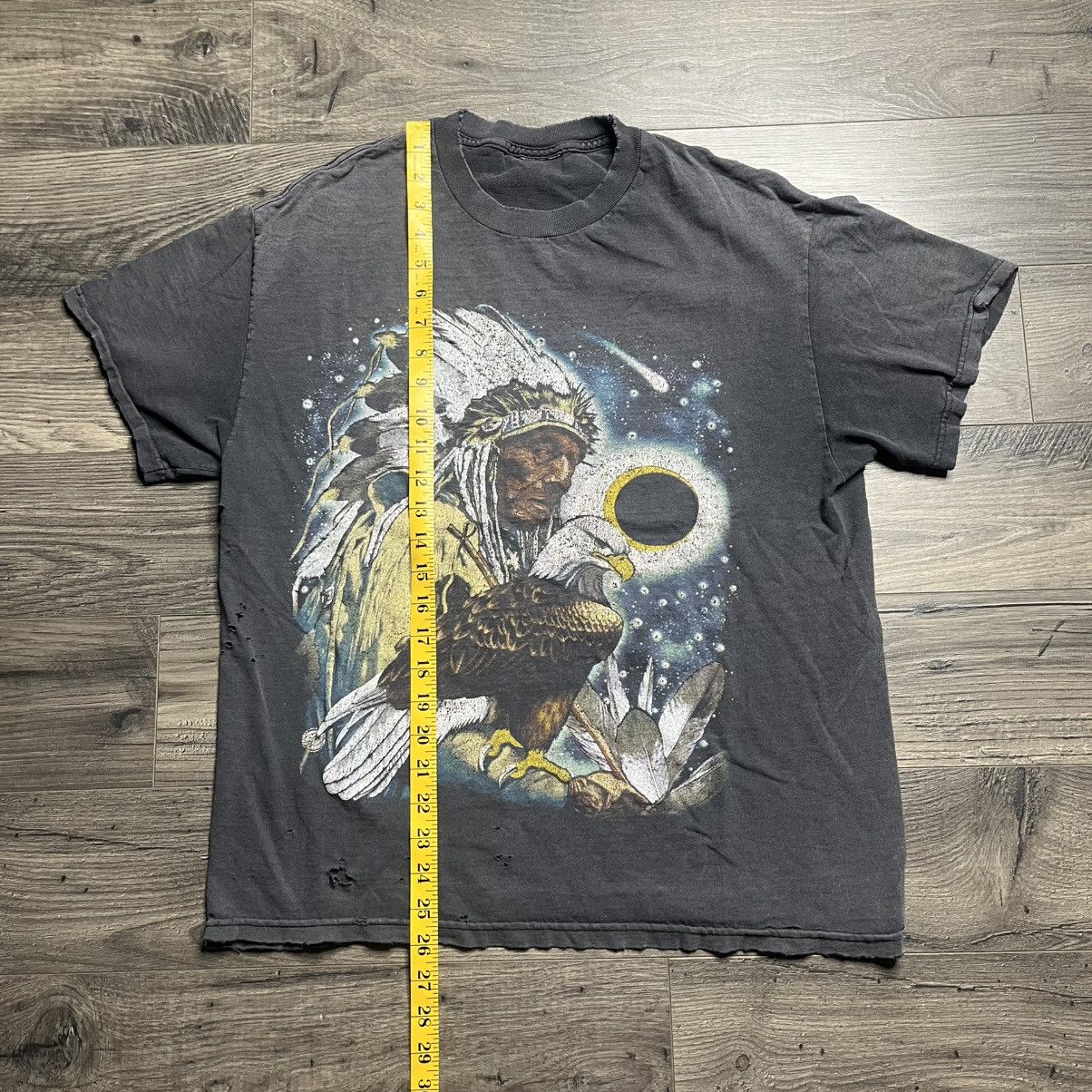 Vintage Vintage 90s native american faded black tee Size US L / EU 52-54 / 3 - 4 Thumbnail