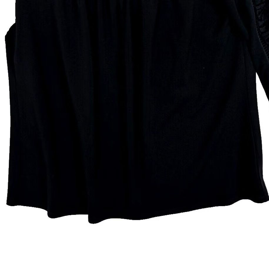 Adrianna Papell Adrianna Papell Blouse Women M Black Lace Sheer Long Sleeve Top W 350 Shirt Size M / US 6-8 / IT 42-44 - 3 Thumbnail