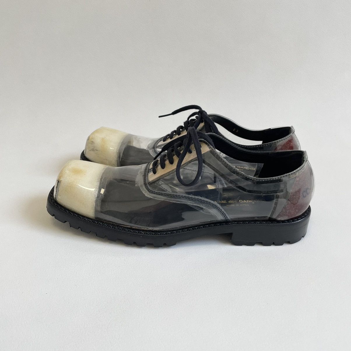 Comme des Garcons A/W 2002 Square Toe PVC Oxford Shoes Size US 8 / IT 38 - 2 Thumbnail