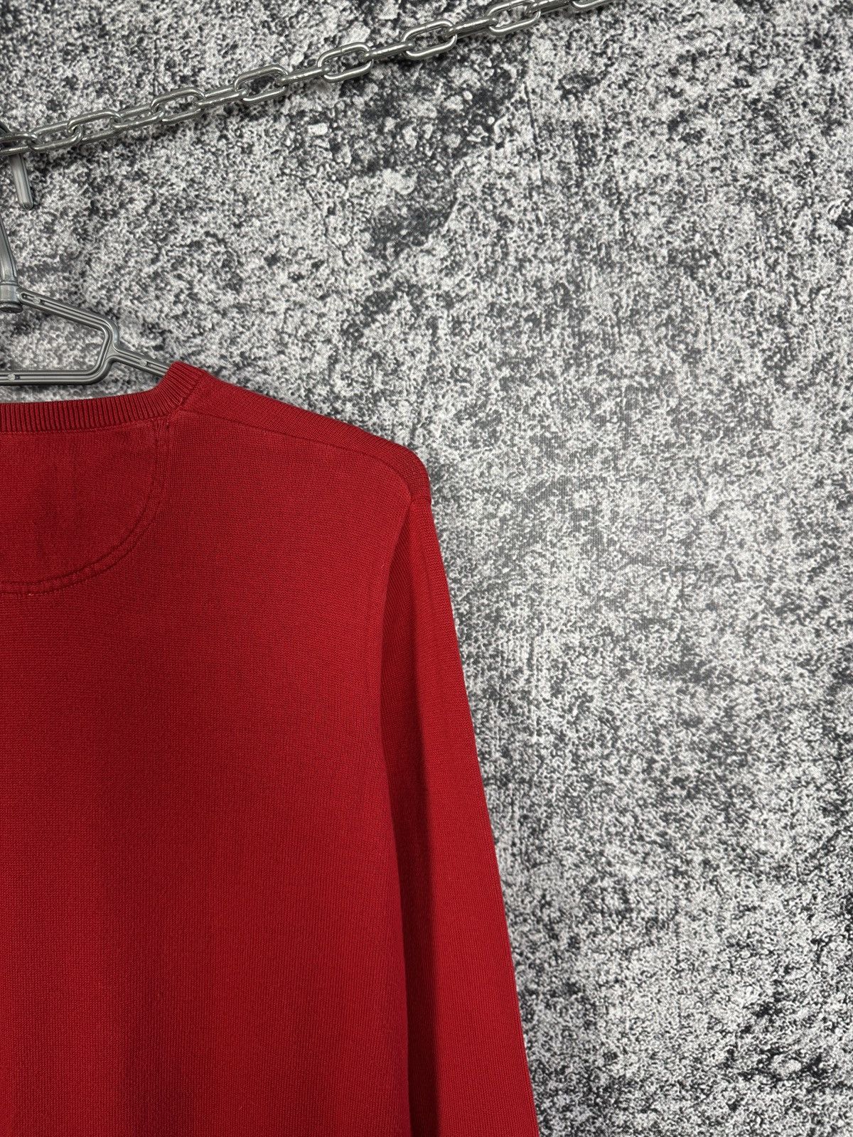 Lacoste Men’s Lacoste V-Neck Red Sweater Pullover Size 5 (Large) Size US L / EU 52-54 / 3 - 12 Thumbnail