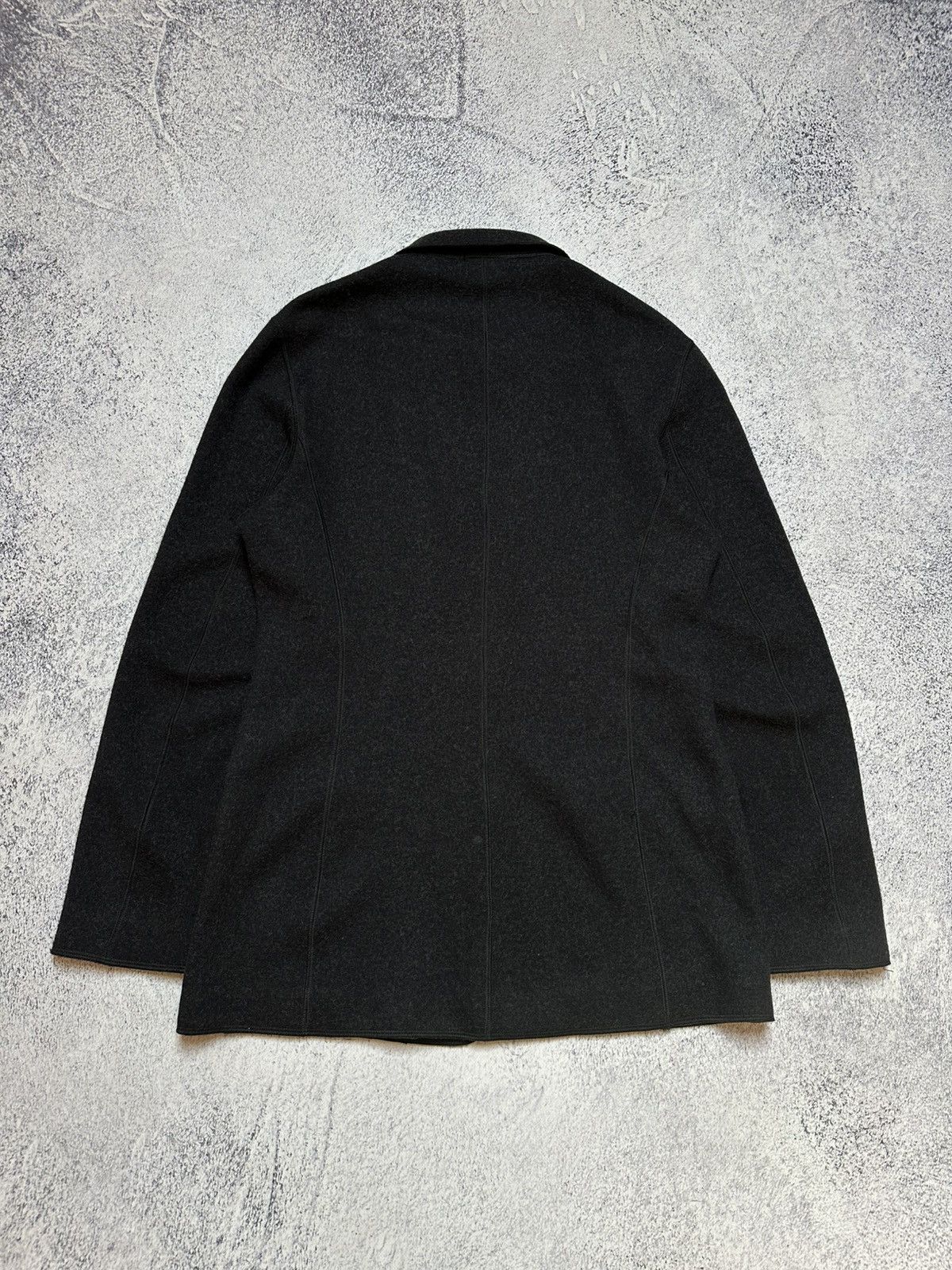 Comme des Garcons Giorgio Armani Unstructured Wool Jacket Asymmetric Military Size 42R - 15 Thumbnail