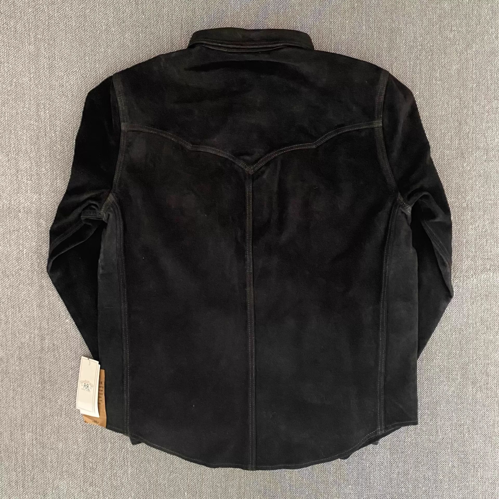 Polo Ralph Lauren RRL Vintage Western Nubuck Leather Shirt Black M Size US M / EU 48-50 / 2 - 2 Thumbnail