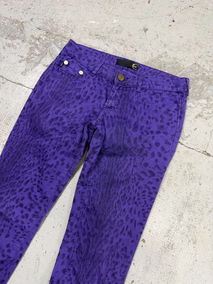 Just Cavalli SS2009 Cavalli Leopard Purple & Black Slim Pants Size 26" / US 2 / IT 38 - 2 Thumbnail