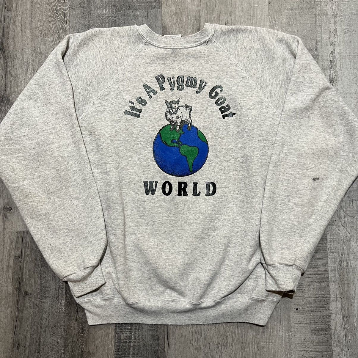 Hanes × Vintage VTG It's A Pygmy Goat World 90s Cute Farm Animal Sweatshirt Size US XXL / EU 58 / 5 - 1 Thumbnail
