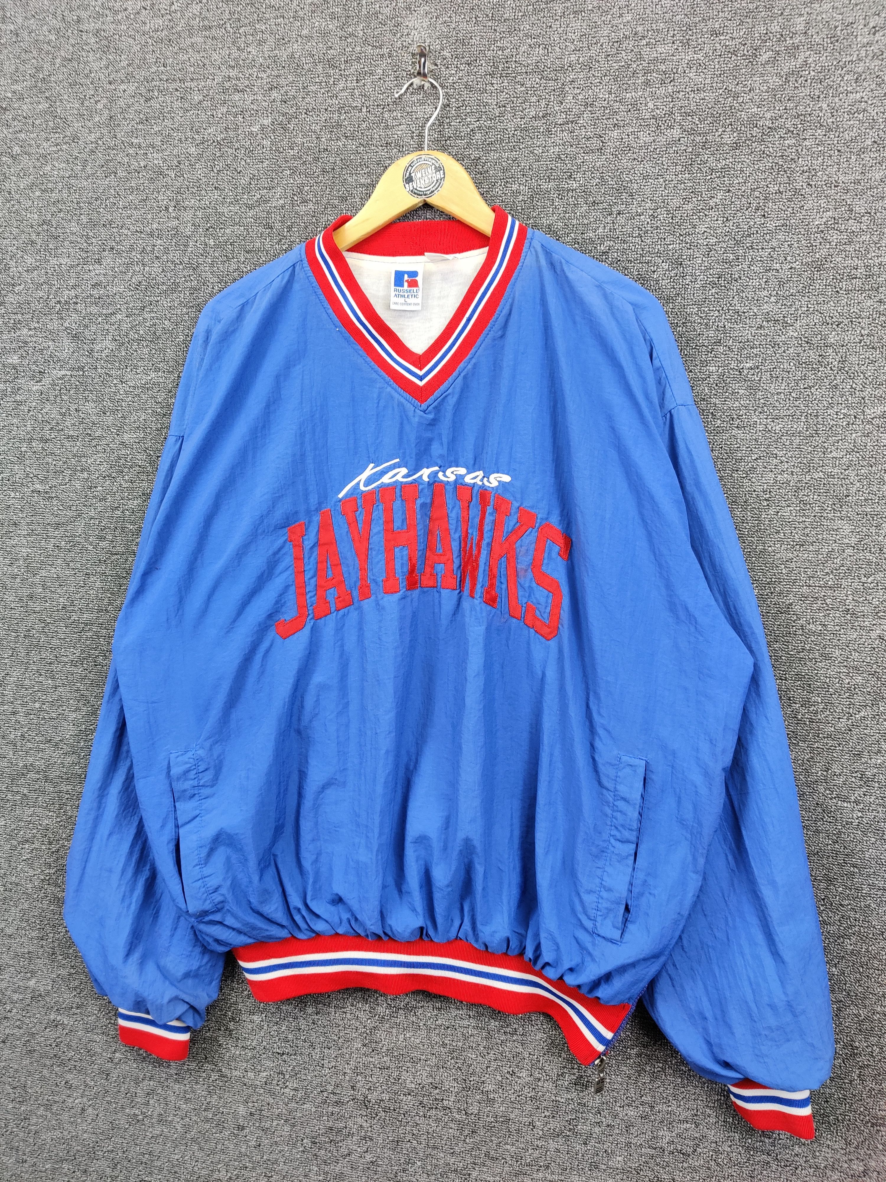 Russell Athletic Russell Athletic Kansas Jay Hawks V Neck Nylon Jacket Size US L / EU 52-54 / 3 - 2 Thumbnail