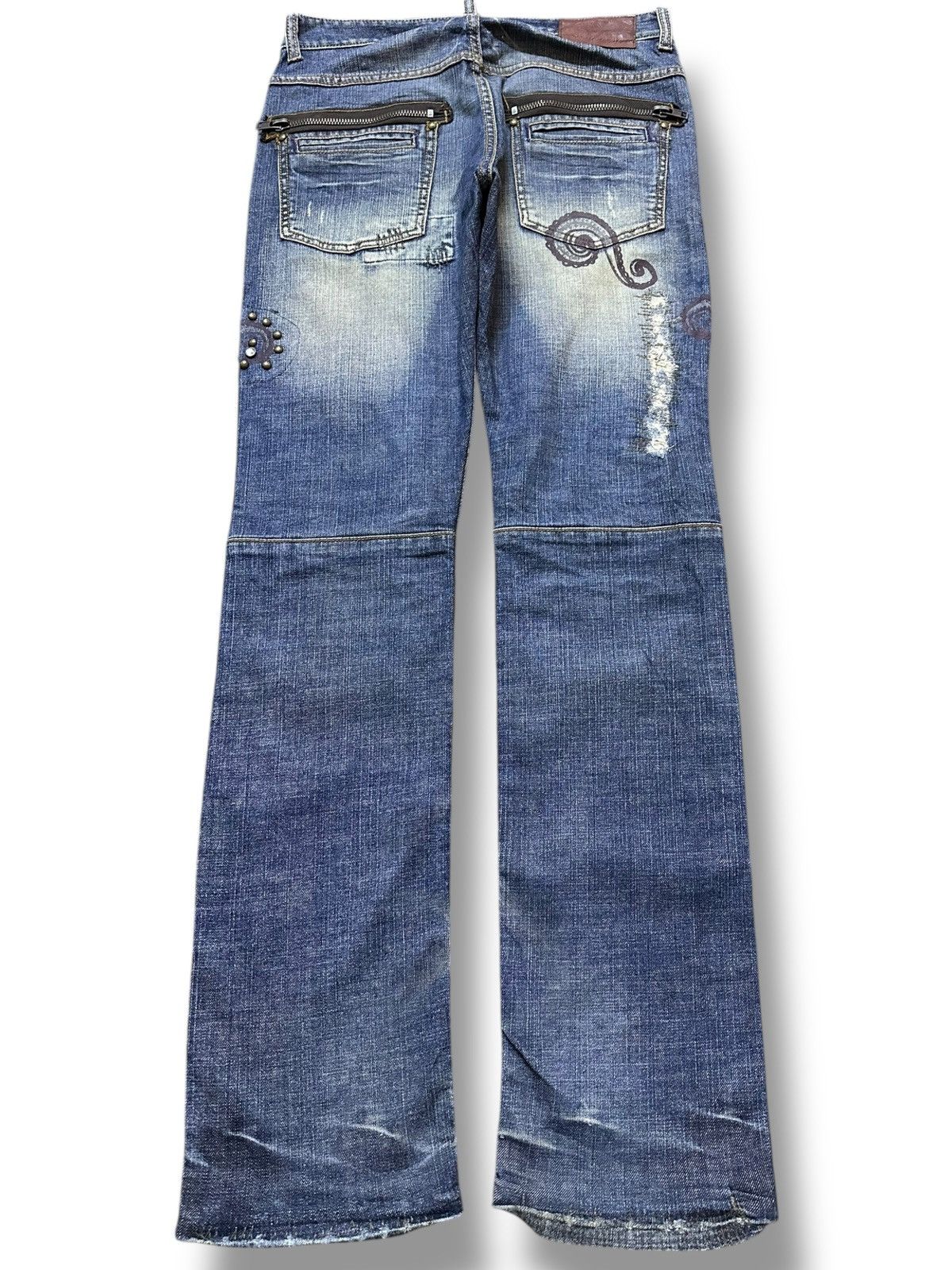 POST ARCHIVE FACTION (PAF) Vintage Global Work Studded Bondage Punk Denim Size US 31 - 10 Thumbnail