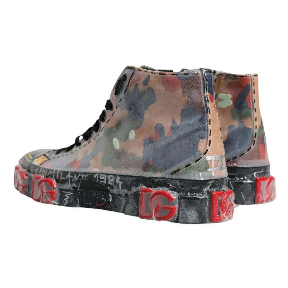 Dolce & Gabbana Dolce & Gabbana Multicolor Camouflage High Top Sneakers Shoe Size US 11 / EU 44 - 6 Thumbnail