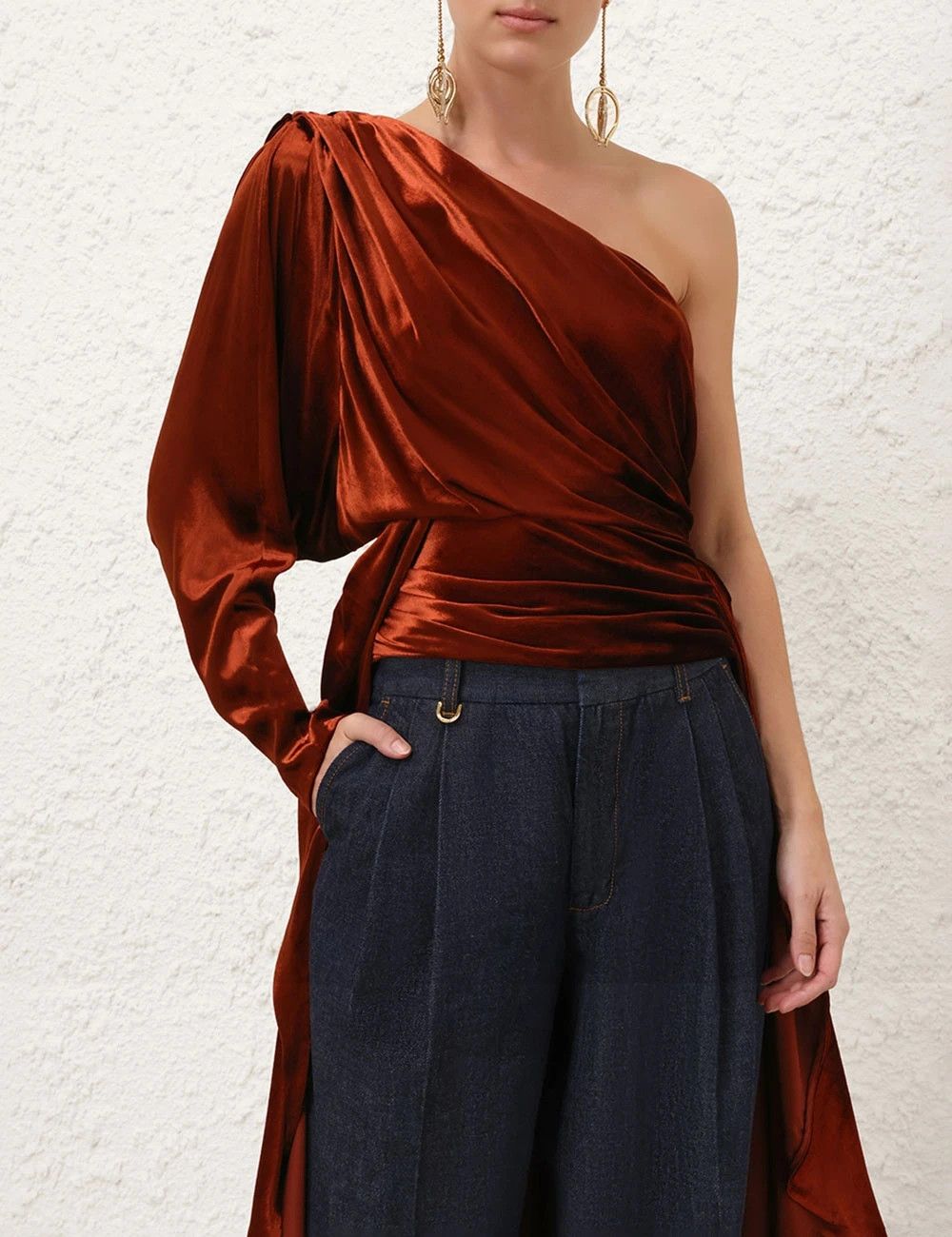 Zimmermann oc11z0725 Illustration Asymmetric Top in Brown Size M / US 6-8 / IT 42-44 - 2 Thumbnail