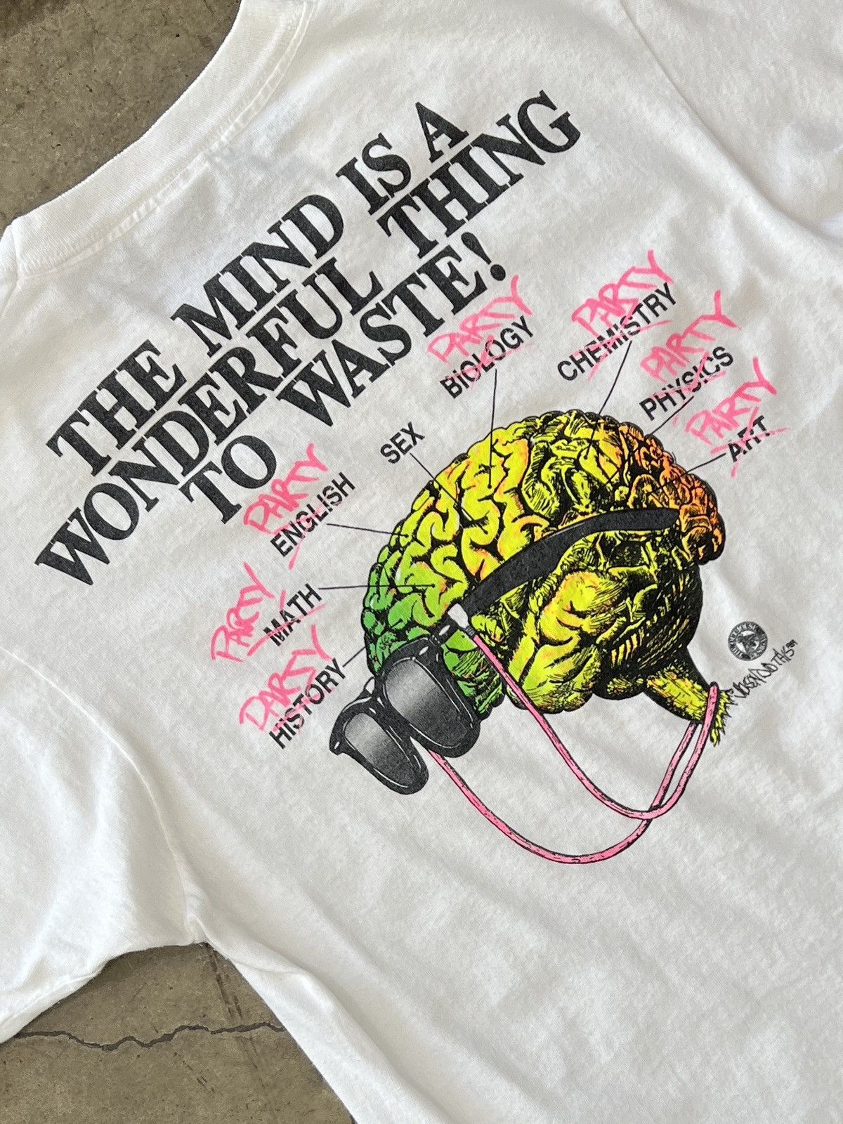 Vintage Vintage 80s BrainWaves Brain Party Single Stitch Tee Medium Size US M / EU 48-50 / 2 - 1 Thumbnail