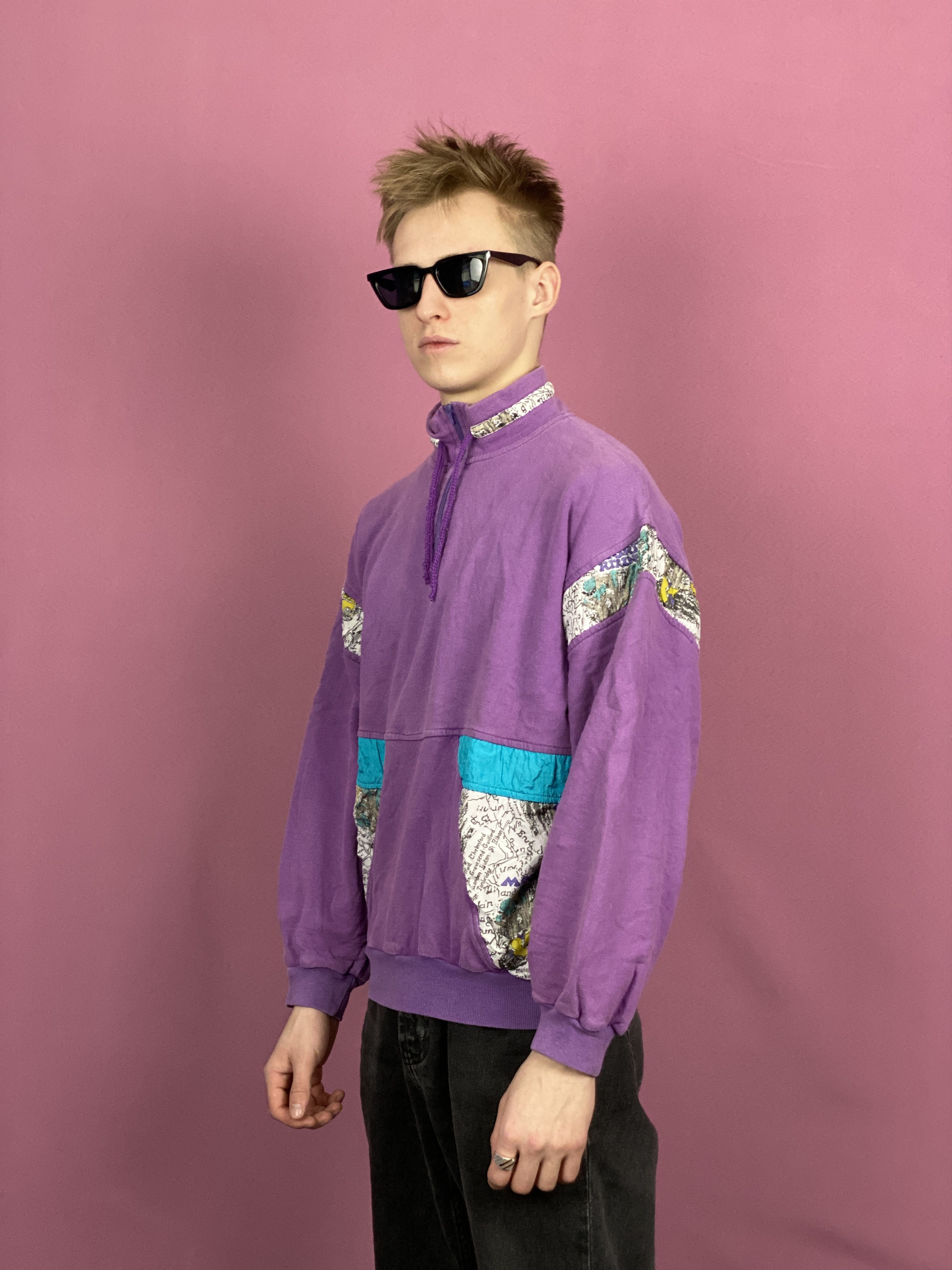 Vintage 90s Vintage Men's 1/4 Zip Sweatshirt - M Size US M / EU 48-50 / 2 - 2 Thumbnail