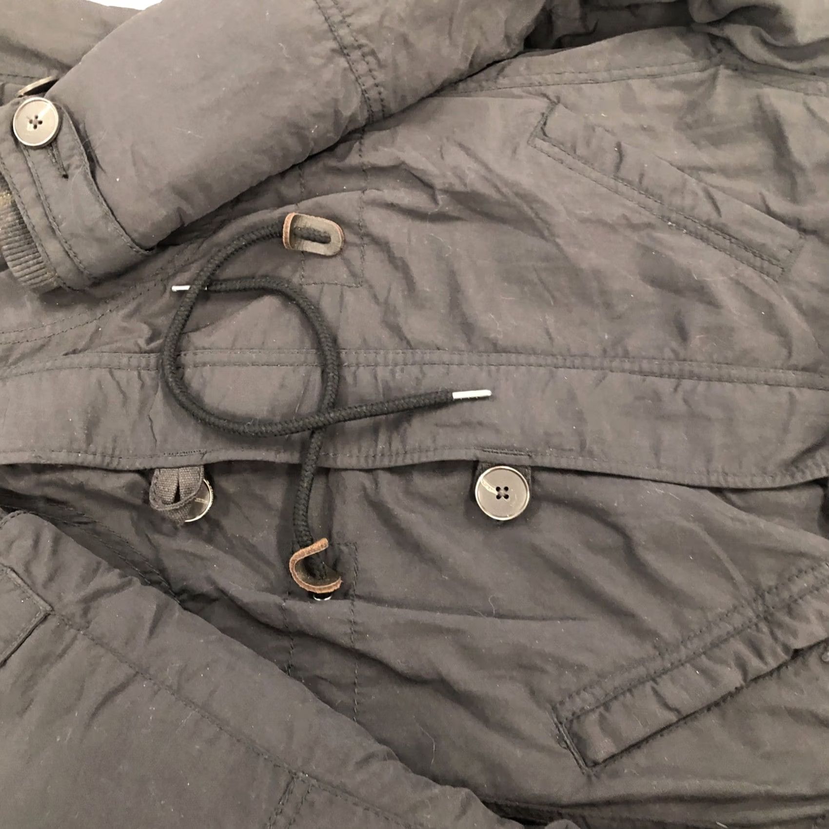 Levi's VTG Levi's Trench Coat Women XS Long Patchwork Quilted Black Wool-Blend Look? Size XS / US 0-2 / IT 36-38 - 6 Thumbnail