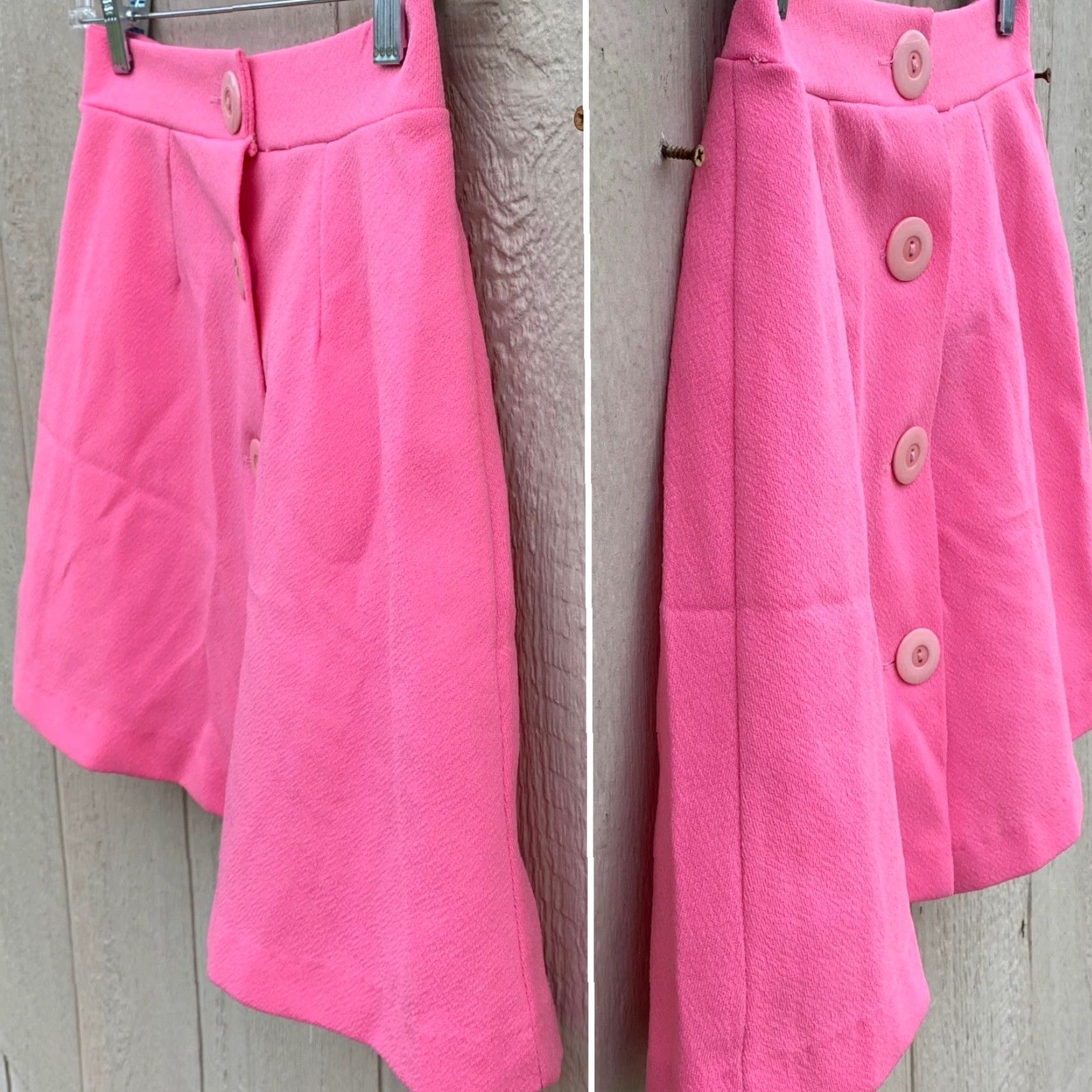 Pinko VINTAGE KAYO OF CALIFORNIA INC Skirt Mini Button Front Pink Polyester 7-8 Women's Short High Rise 24” Waist Vintage 1968 California N RN 43641 Shirt? Size 28" / US 6 / IT 42 - 3 Thumbnail