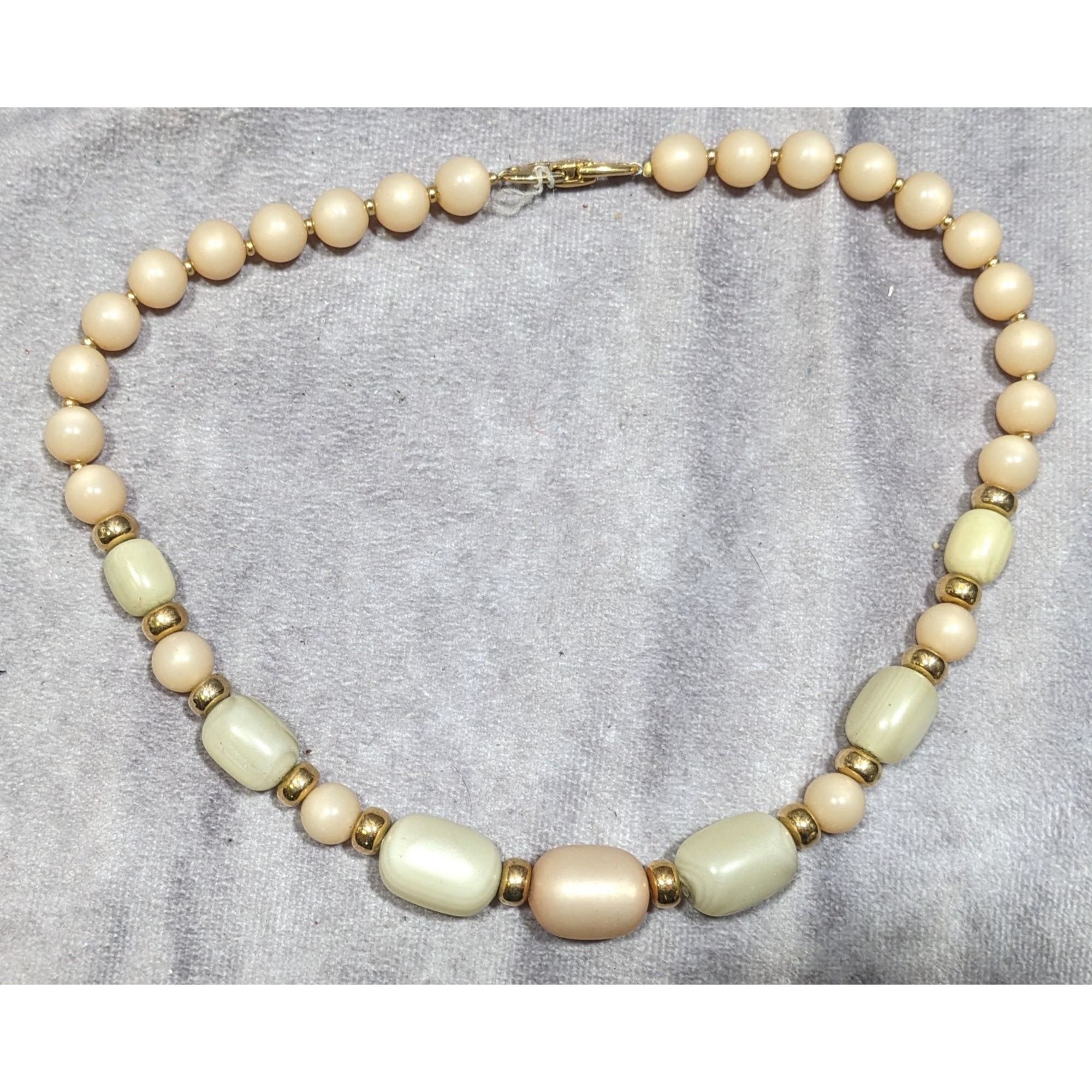 Other Vintage Napier Pastel Satin Finish Beaded Necklace With Gold Size ONE SIZE - 6 Thumbnail