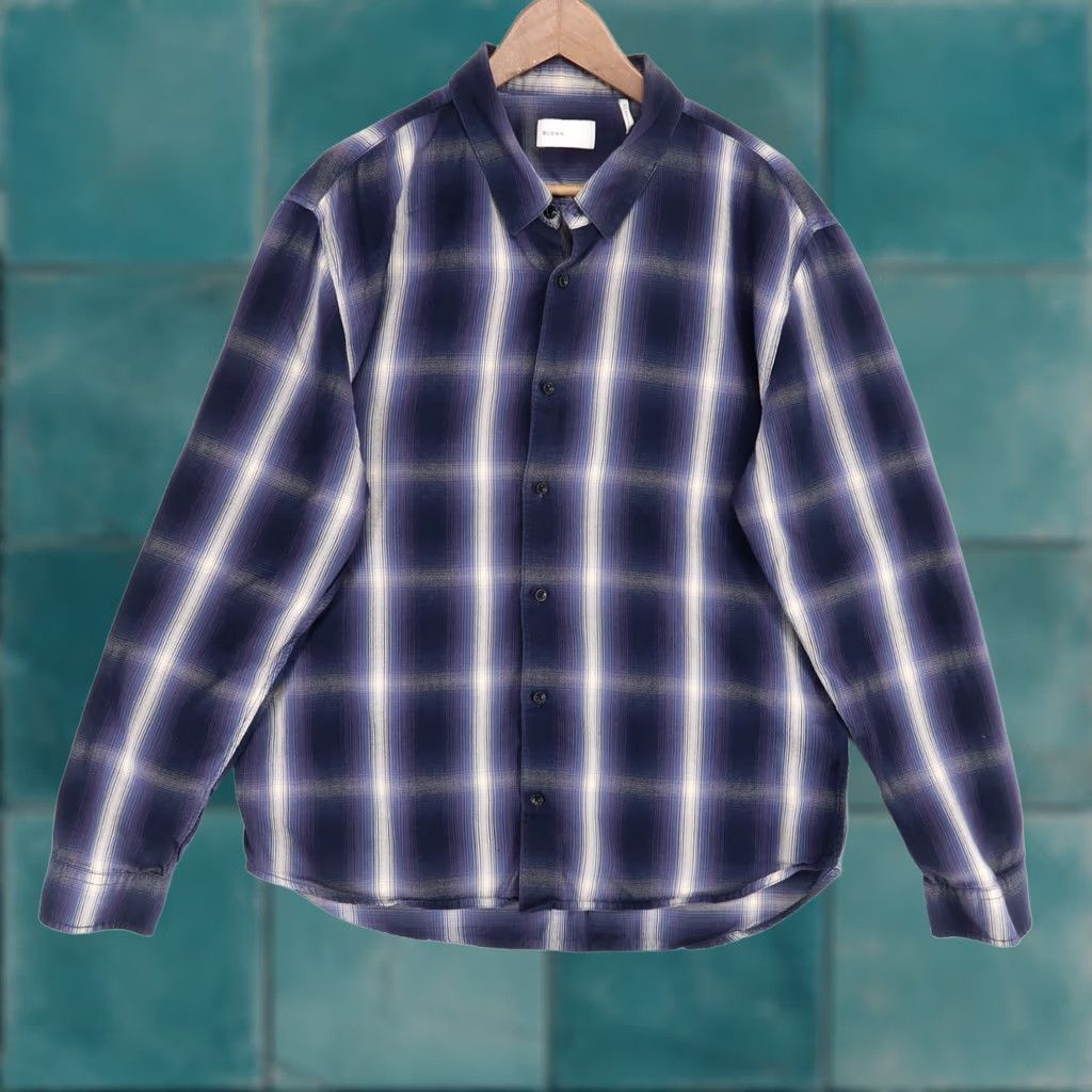 Vintage BLDWN Arias Shirt Mens XL Blue Plaid Button Down Long Sleeve Lightweight Size US XL / EU 56 / 4 - 1 Thumbnail