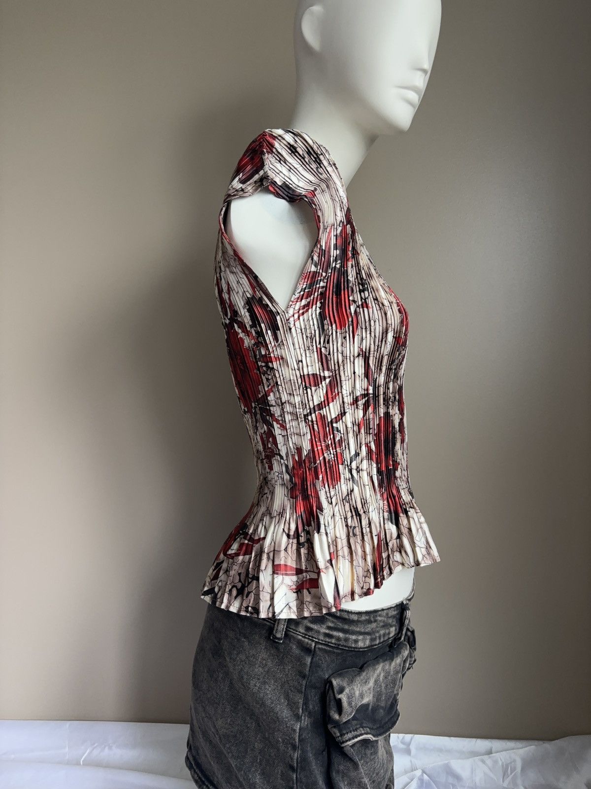 Japanese Brand × Vintage Super stretch vintage printed blouse t-shirt flowers Size ONE SIZE - 9 Thumbnail