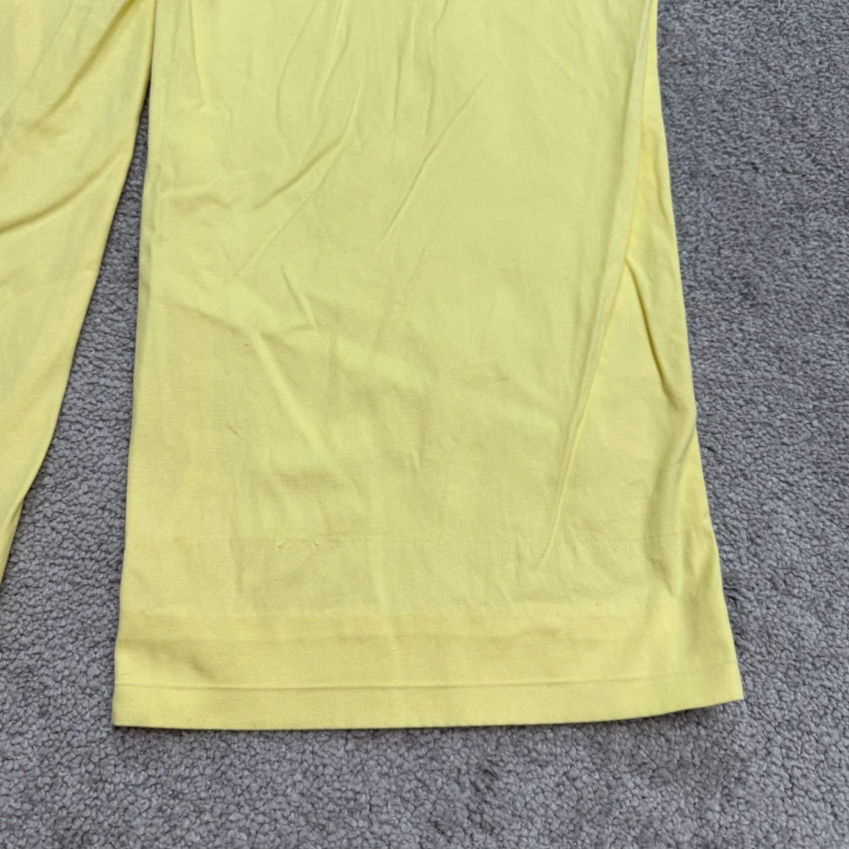 Talbots Talbots Chino Wide Leg Pants Women 14P Yellow High Rise Cotton Casual Workwear Size 36" / US 14 / IT 50 - 4 Thumbnail