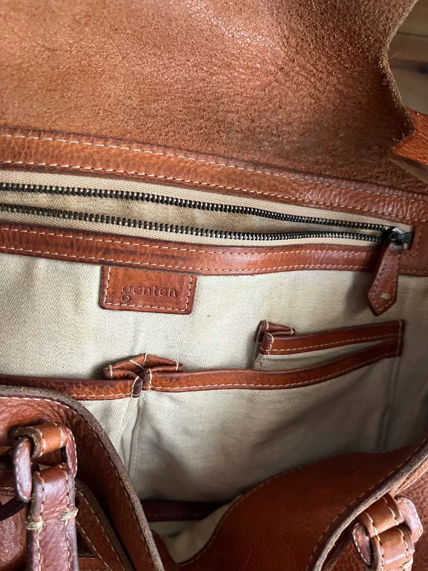 Gents Genten Vintage Leather Bag Size ONE SIZE - 8 Thumbnail