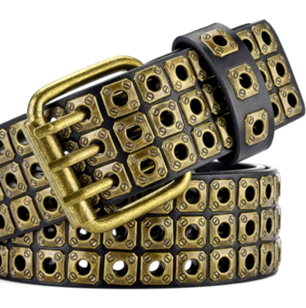 Japanese Brand × Vintage Punk Werewolf Claw Square Rivet Eyelets Leather Belt Rave Size ONE SIZE - 3 Thumbnail