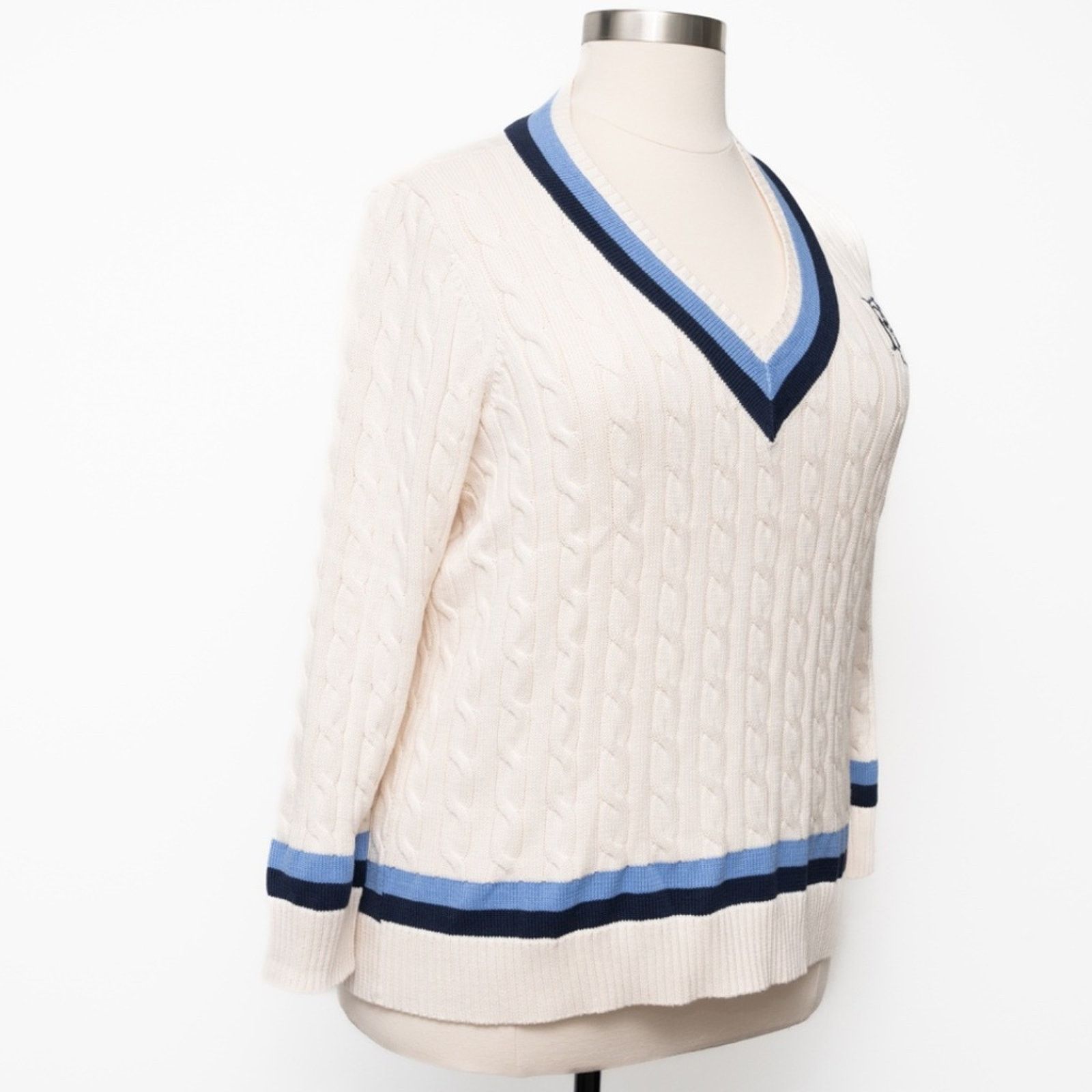 Lauren Ralph Lauren Lauren Ralph Lauren. New! Cable-Knit Logo Cricket Sweater. Size XXL / US 16-18 / IT 52-54 - 4 Thumbnail