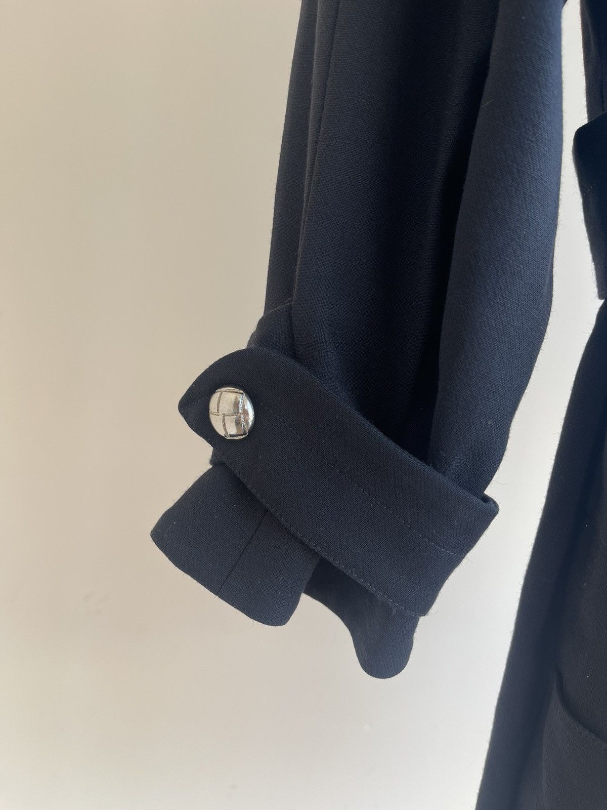 Thierry Mugler Activ Sculptural Fitted Button Wool Hooded Coat Vintage 80s Size L / US 10 / IT 46 - 6 Thumbnail