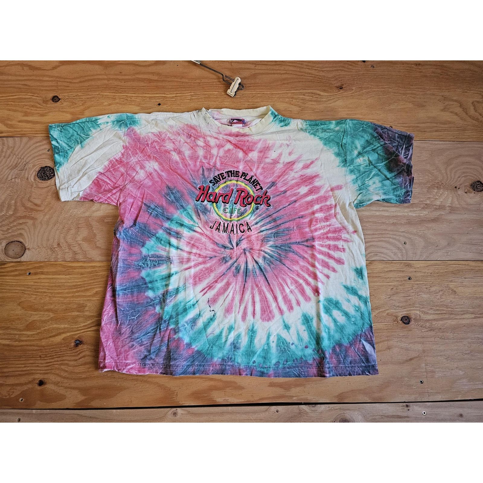 Other Save the Planet Hard Rock Cafe Jamaica Tye Dye Red XL 1990s Size US XL / EU 56 / 4 - 1 Thumbnail