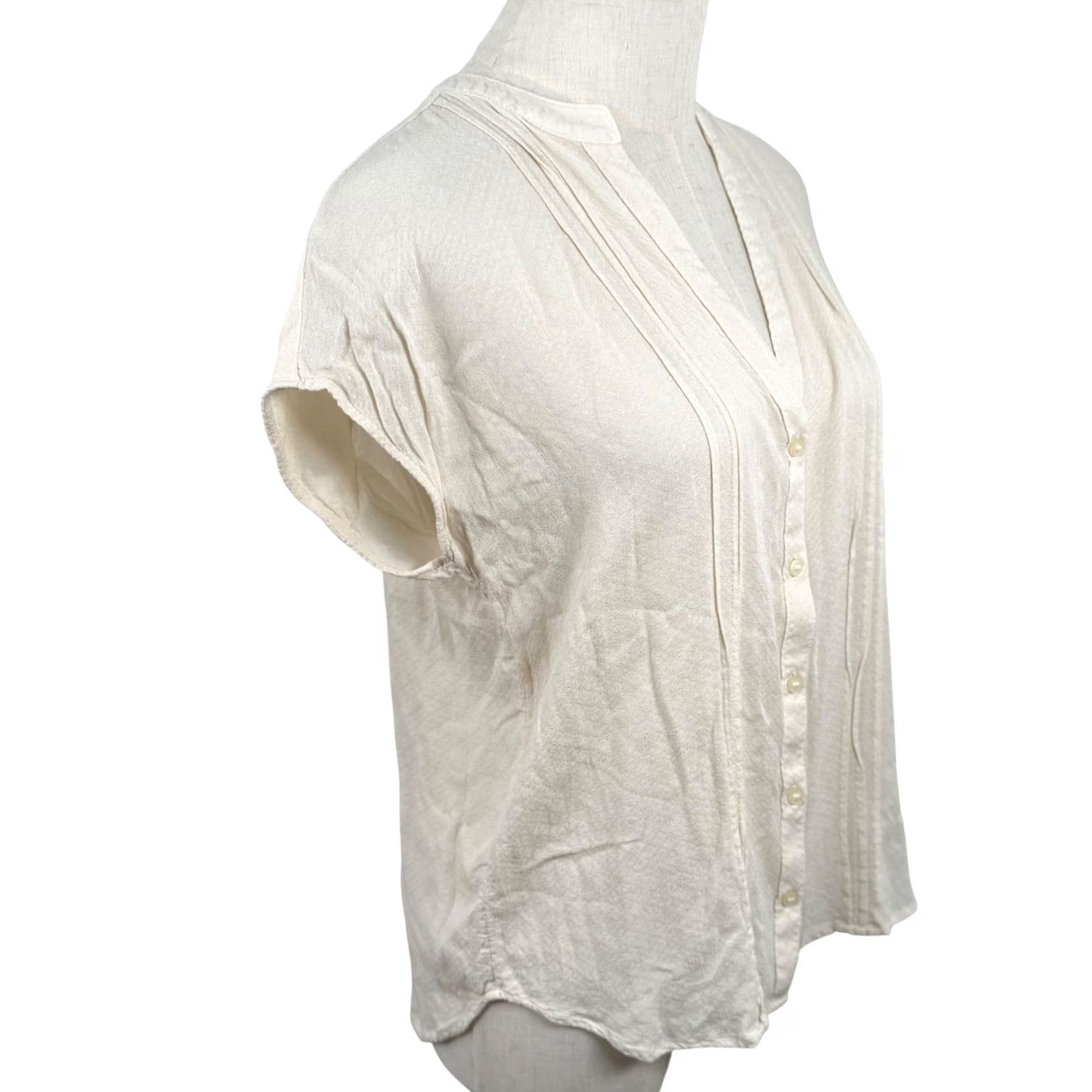 Treasure & Bond Treasure Bond Blouse S Pintuck Crochet Lace Cream Boho Beach Women Casual Size S / US 4 / IT 40 - 4 Thumbnail