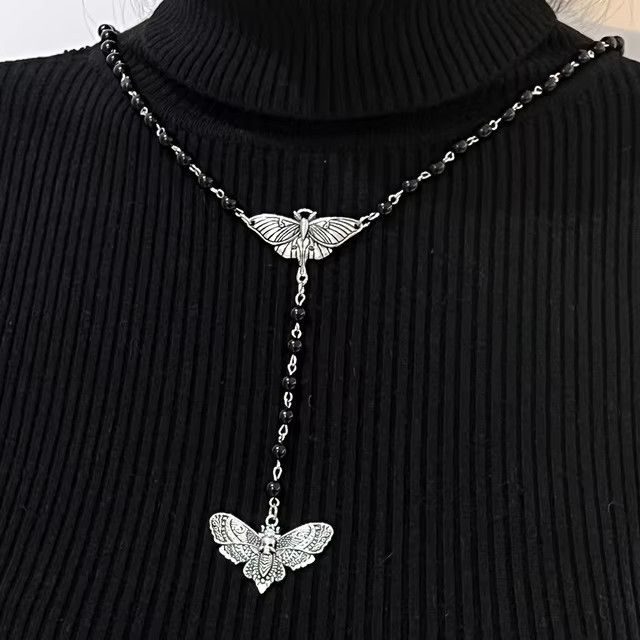 Jewelry Rosary Vintage Moth Charm Long Necklace Size ONE SIZE - 1 Thumbnail