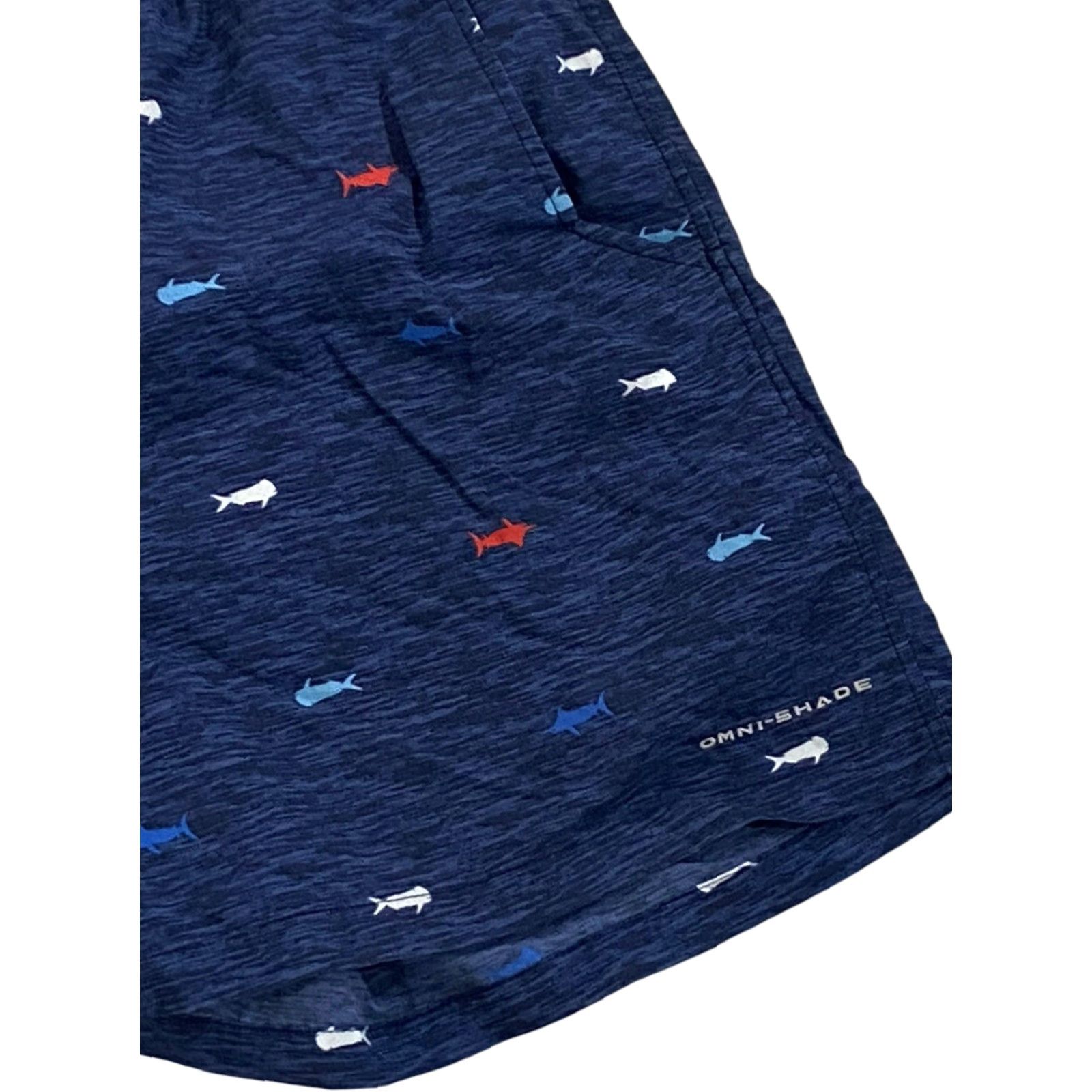 Vintage Columbia Omni-Shade Shark Drawstring Water Shorts Men L Blue Swim Trunks Size US 33 - 2 Thumbnail