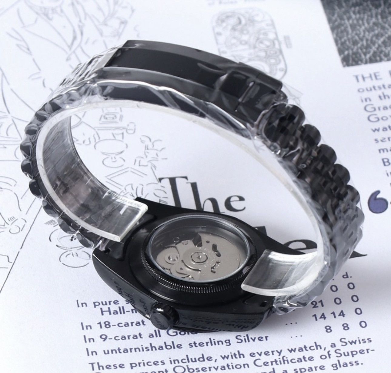 Japanese Brand Seiko Mod Milgauss Black Dial Jubilee Steel Watch NH54 41mm Size ONE SIZE - 4 Thumbnail