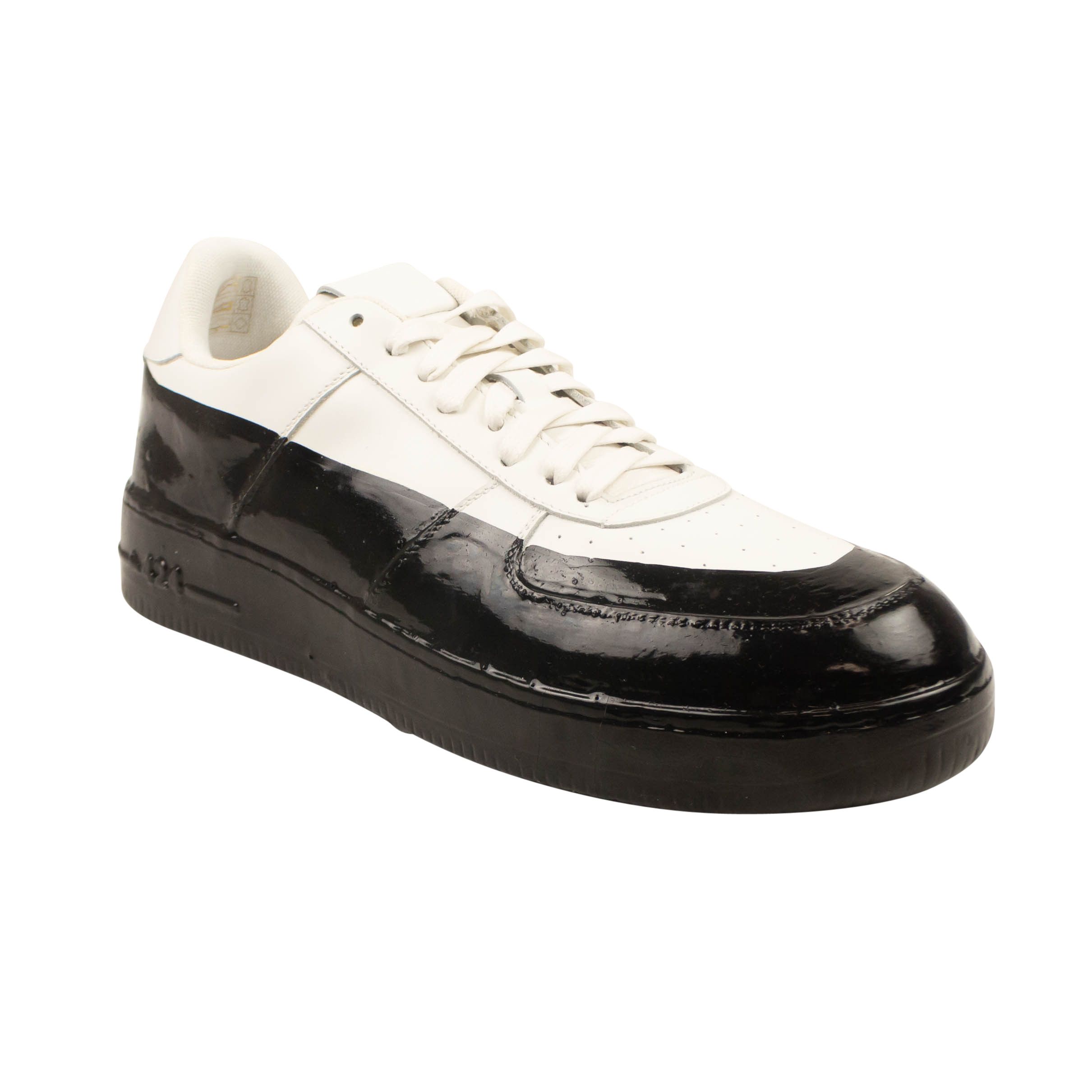 image of 424 On Fairfax Whtie Wax Dip Low Leather Sneakers Size 10/43, Men's