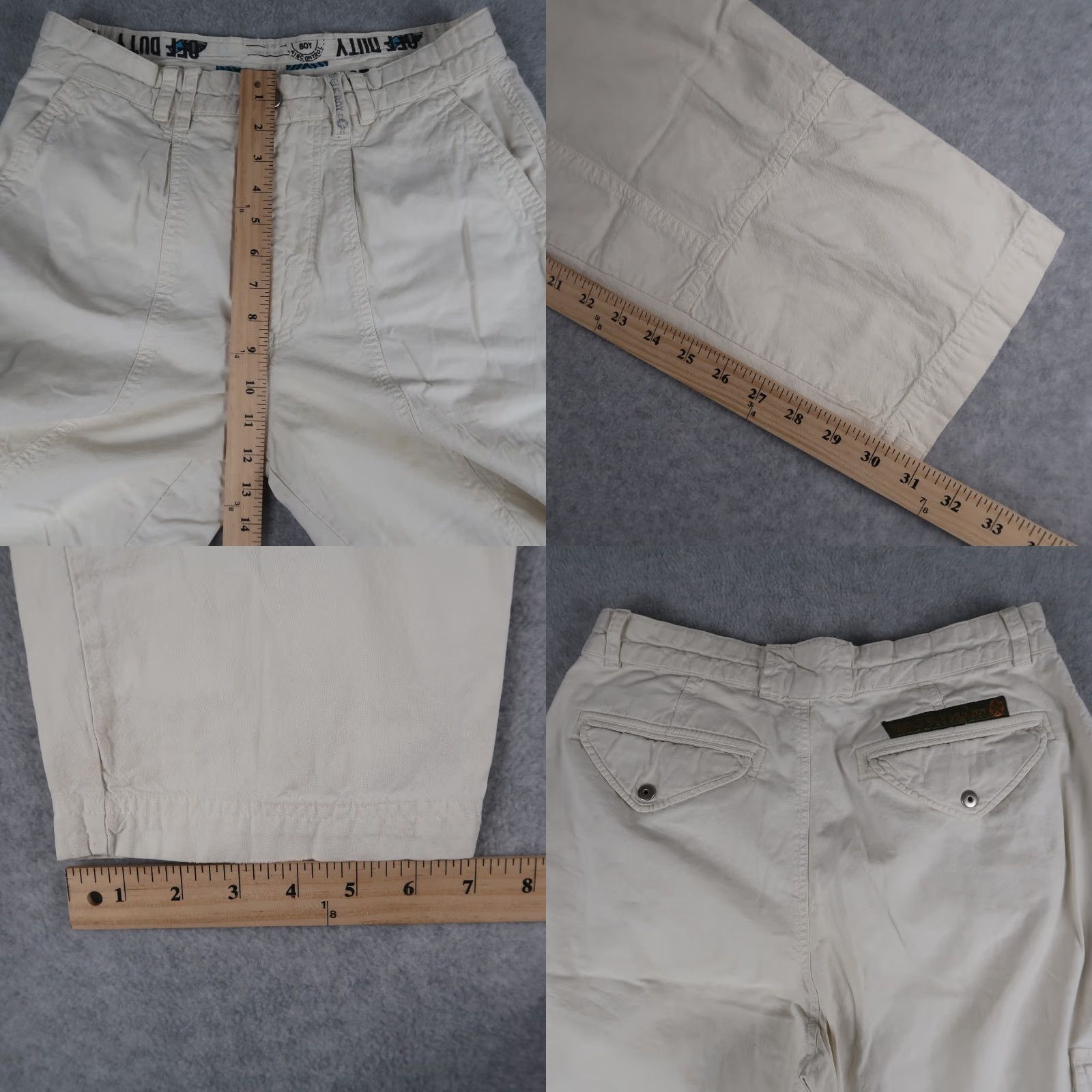 Bugle Boy VINTAGE Bugle Boy Pants Mens 32M Ivory Cargo Squadron 90s/Pants/Cargo/Logo Mens Size US 32 / EU 48 - 8 Thumbnail