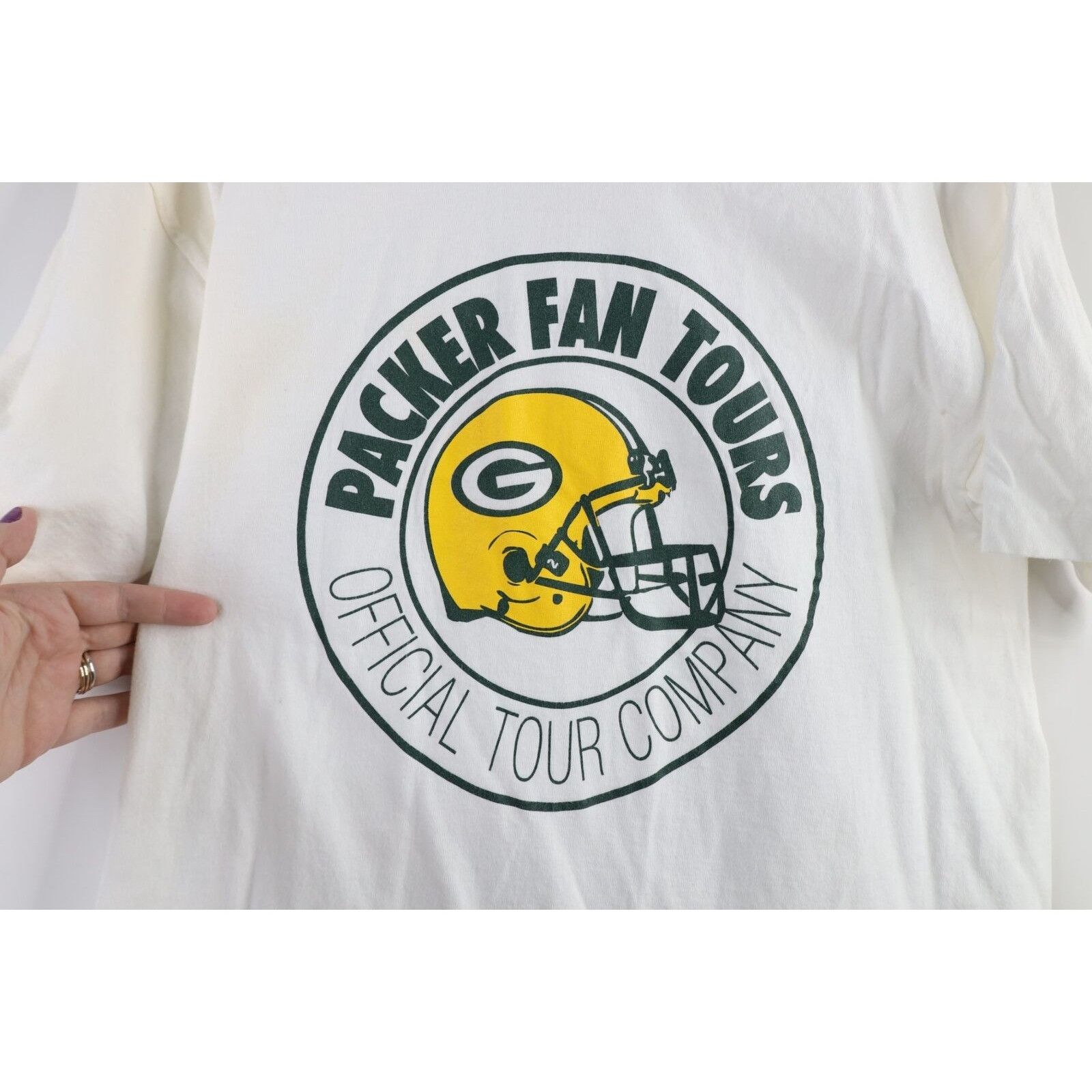 Vintage Vintage 90s Spell Out Green Bay Packers Football T-Shirt Size US L / EU 52-54 / 3 - 4 Thumbnail