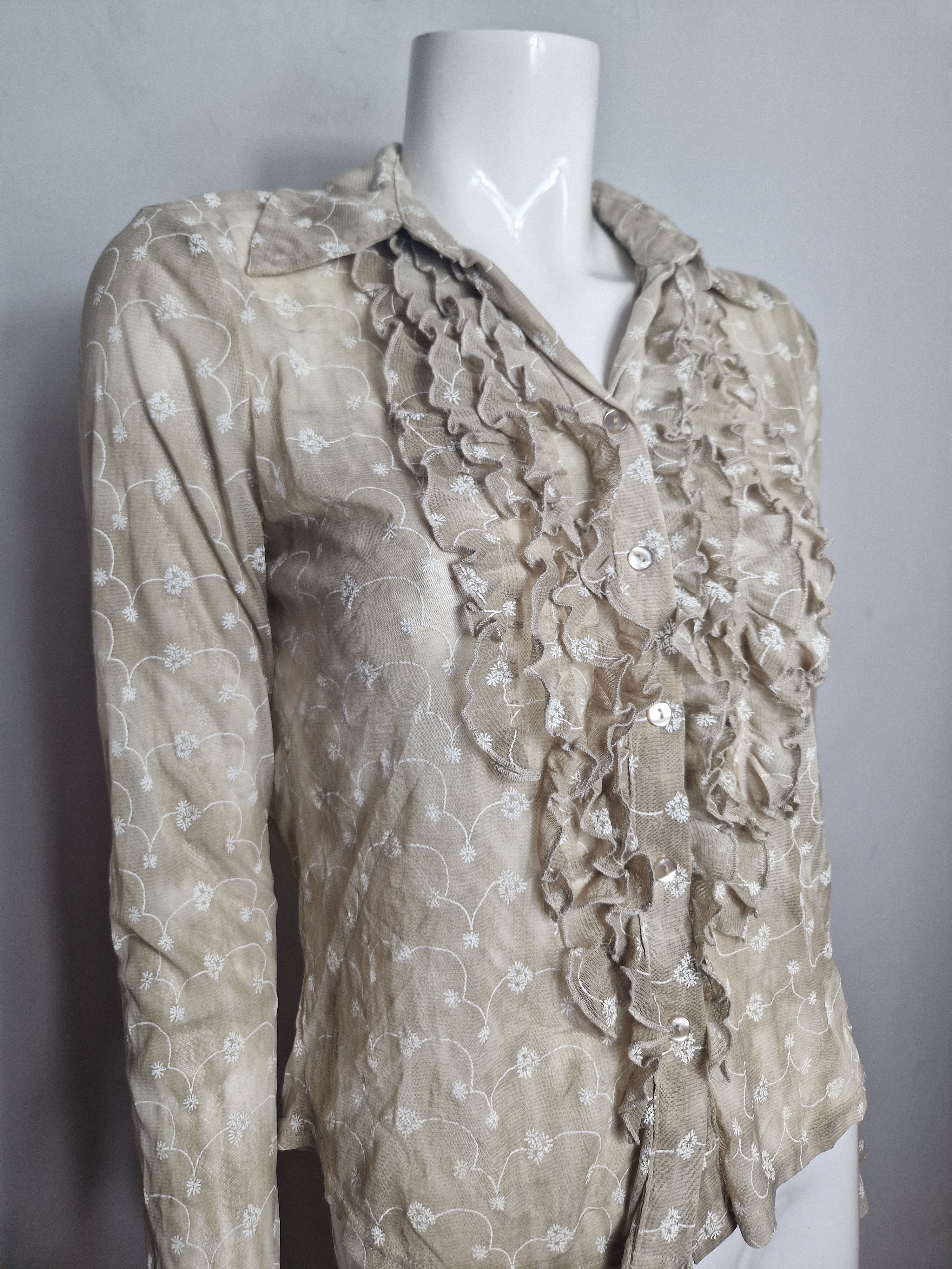 Japanese Brand × Vintage vintage flare transparent blouse Size L / US 10 / IT 46 - 4 Thumbnail