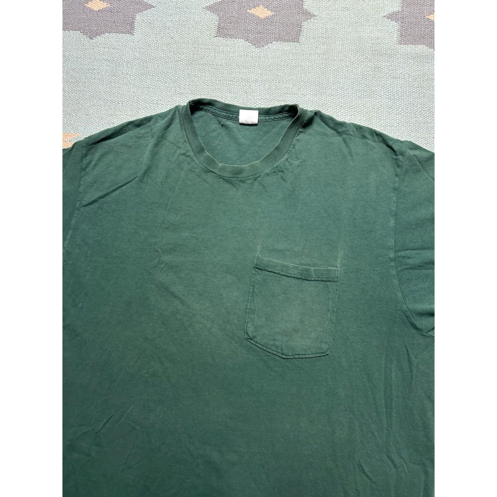 Fruit Of The Loom VINTAGE Fruit of the Loom T-Shirt Pocket Forest Green Adult XL Cotton Men Mens Shirts Size US XL / EU 56 / 4 - 2 Thumbnail