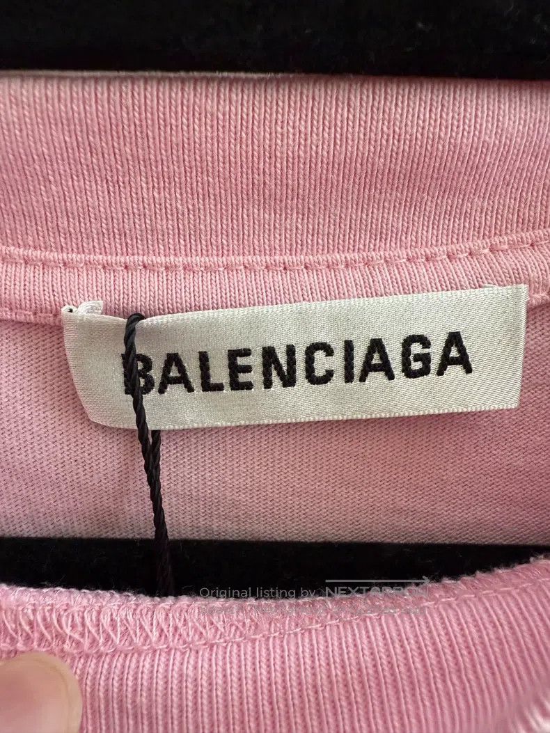 Balenciaga Balenciaga Pink letter Logo printed loose short sleeves Size US S / EU 44-46 / 1 - 3 Thumbnail