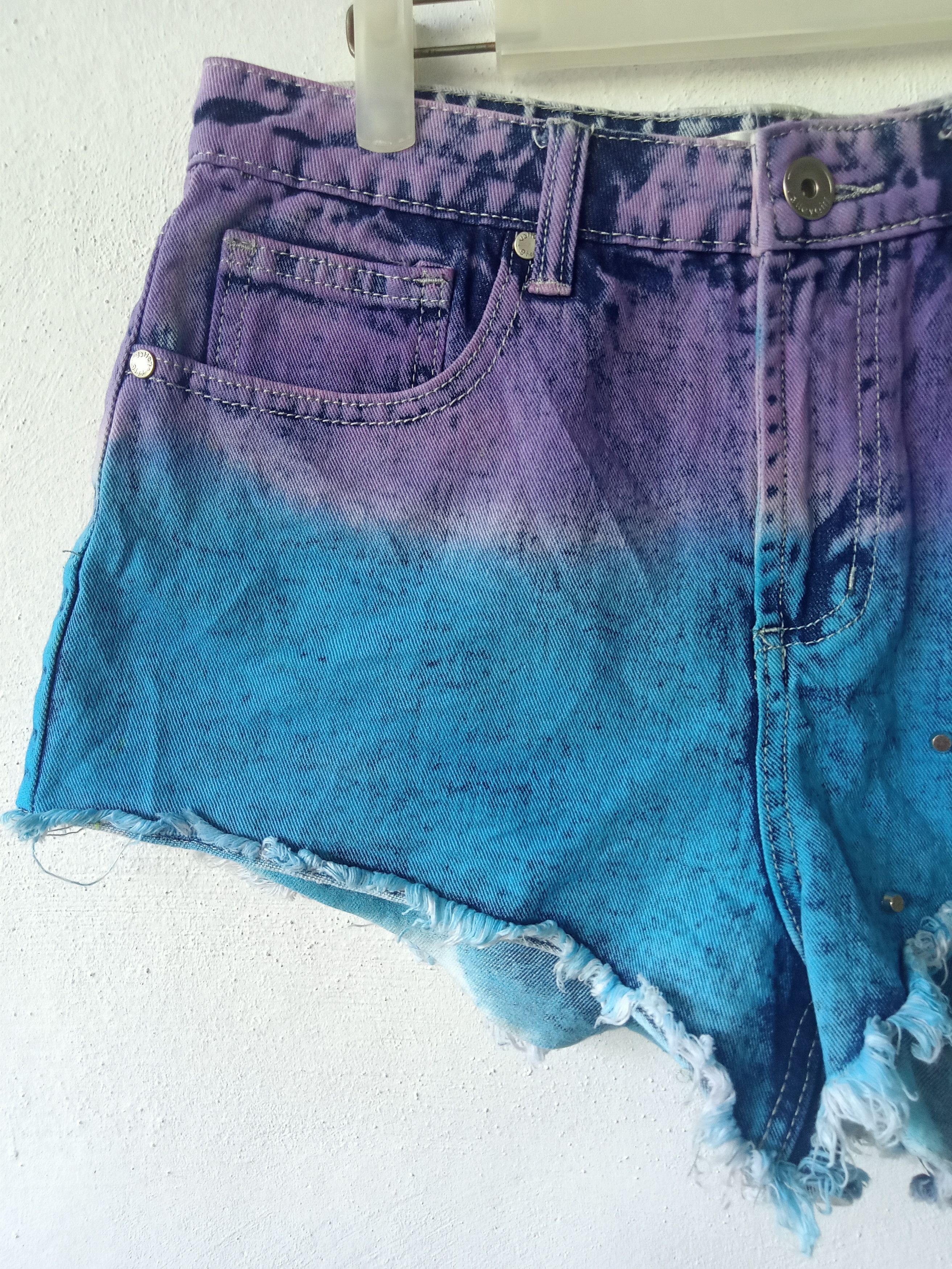 Japanese Brand Japanese Studbutton Tie Dye Short Denim size 30 Size 30" / US 8 / IT 44 - 3 Thumbnail