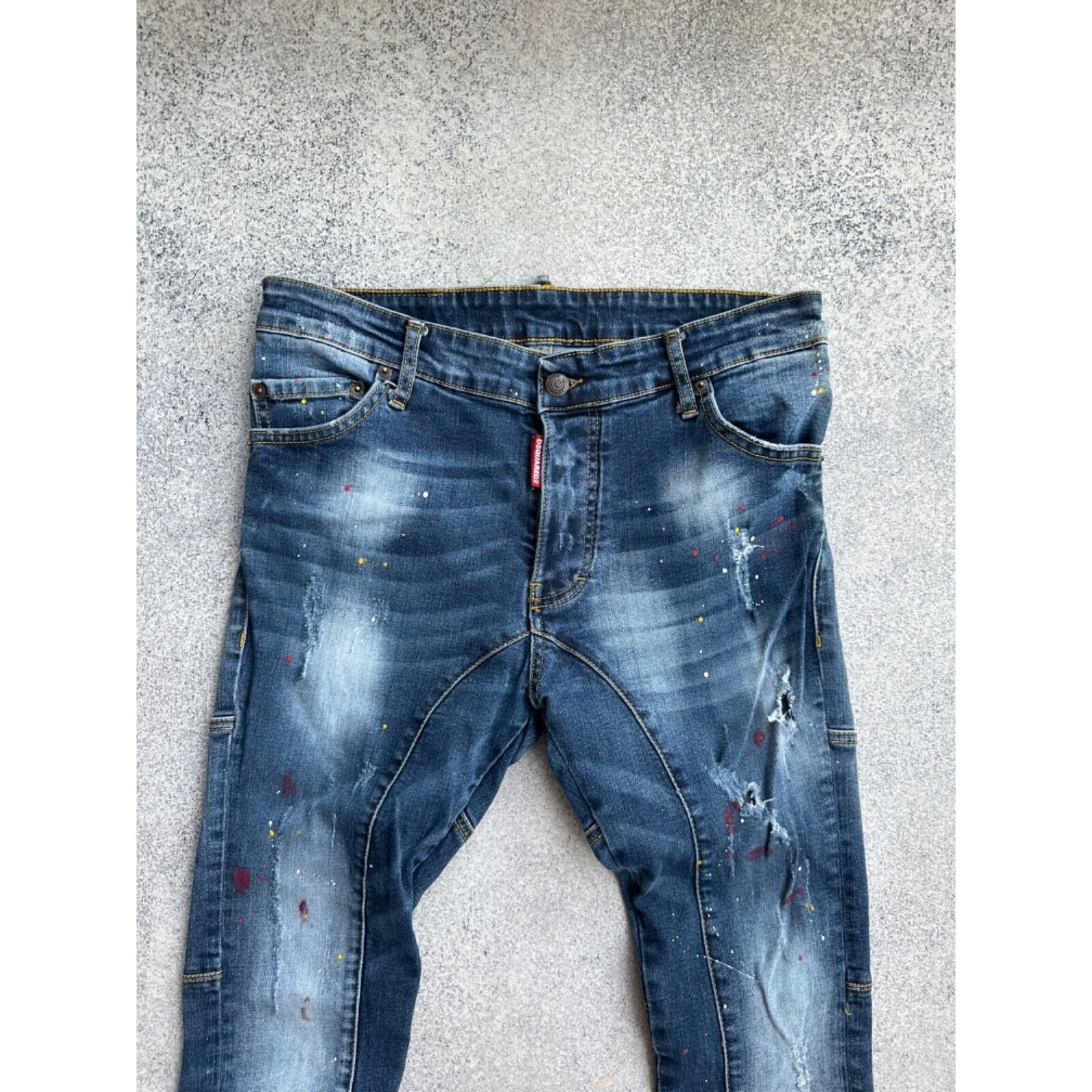 Dsquared2 Dsquared2 Distressed Painted Style Slim Jeans Size US 30 / EU 46 - 6 Thumbnail
